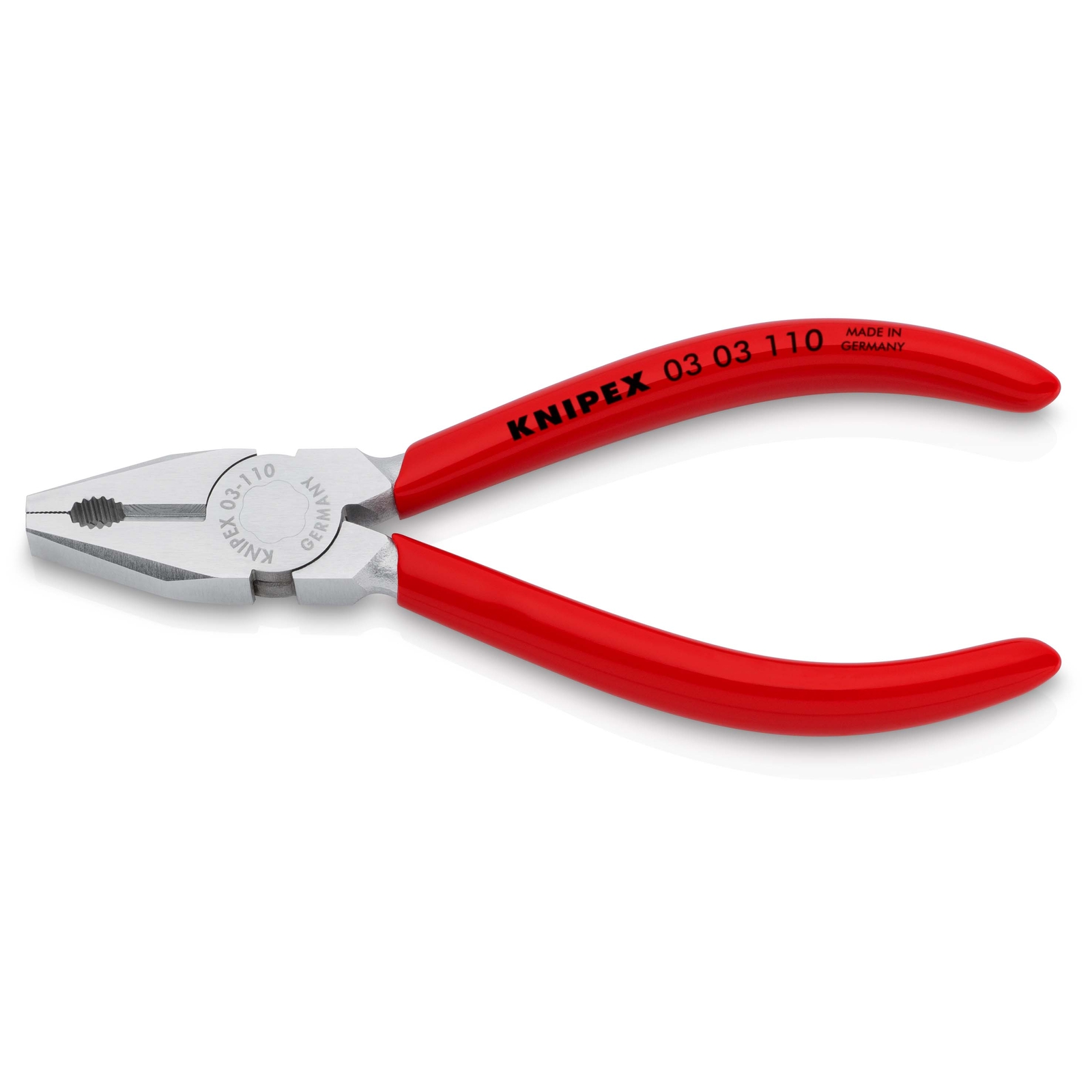 Pince universelle 110mm avec tranchant - Gainage PVC - Chromée KNIPEX - 0303110