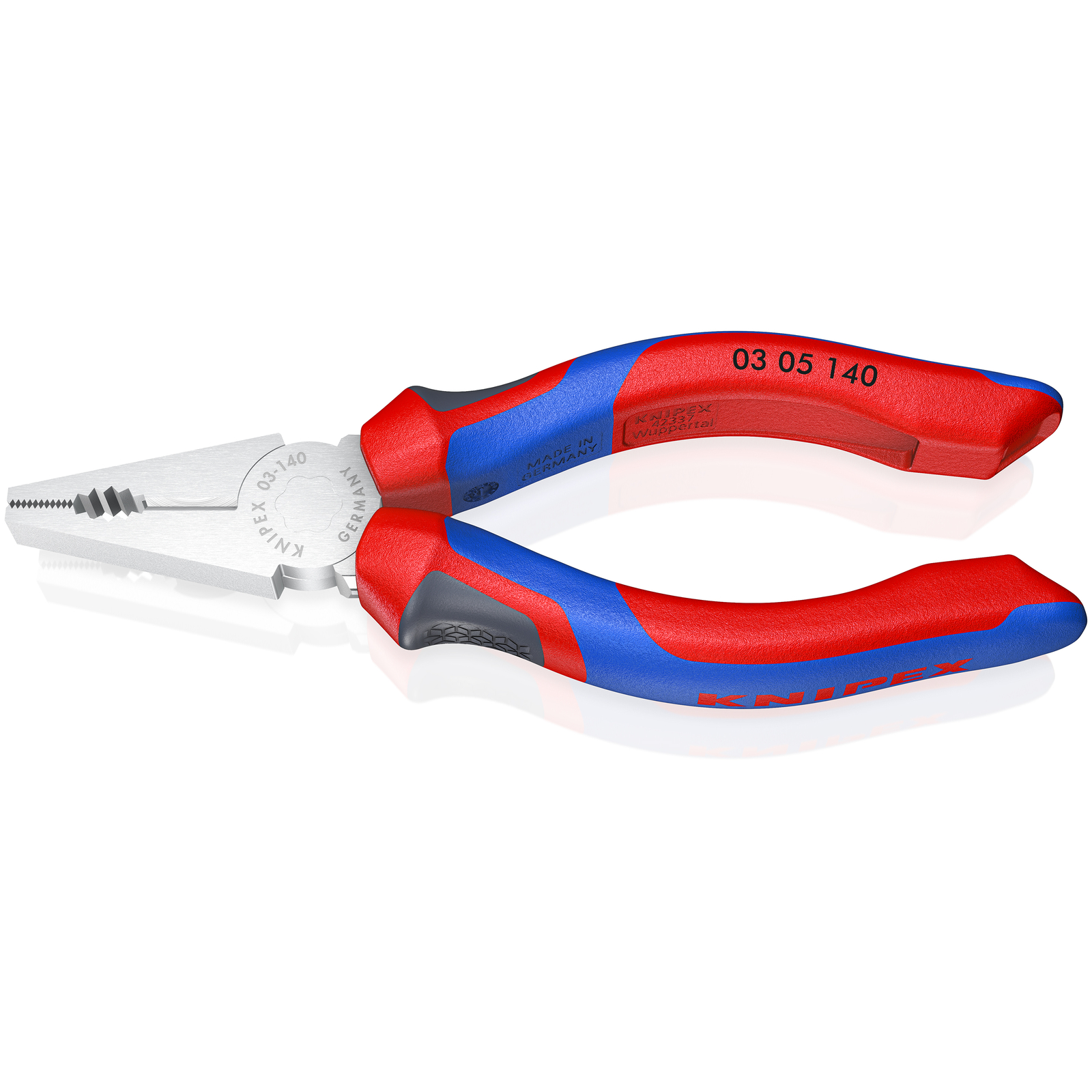 Pince universelle 140mm avec tranchant - Bi-matière - Chromée KNIPEX - 0305140