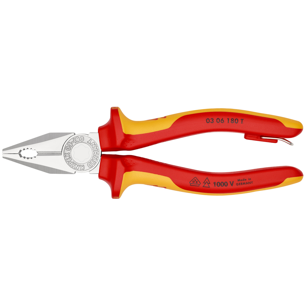 Pince univ 180mm chrome 1000v antichute KNIPEX - 03 06 180 T BK