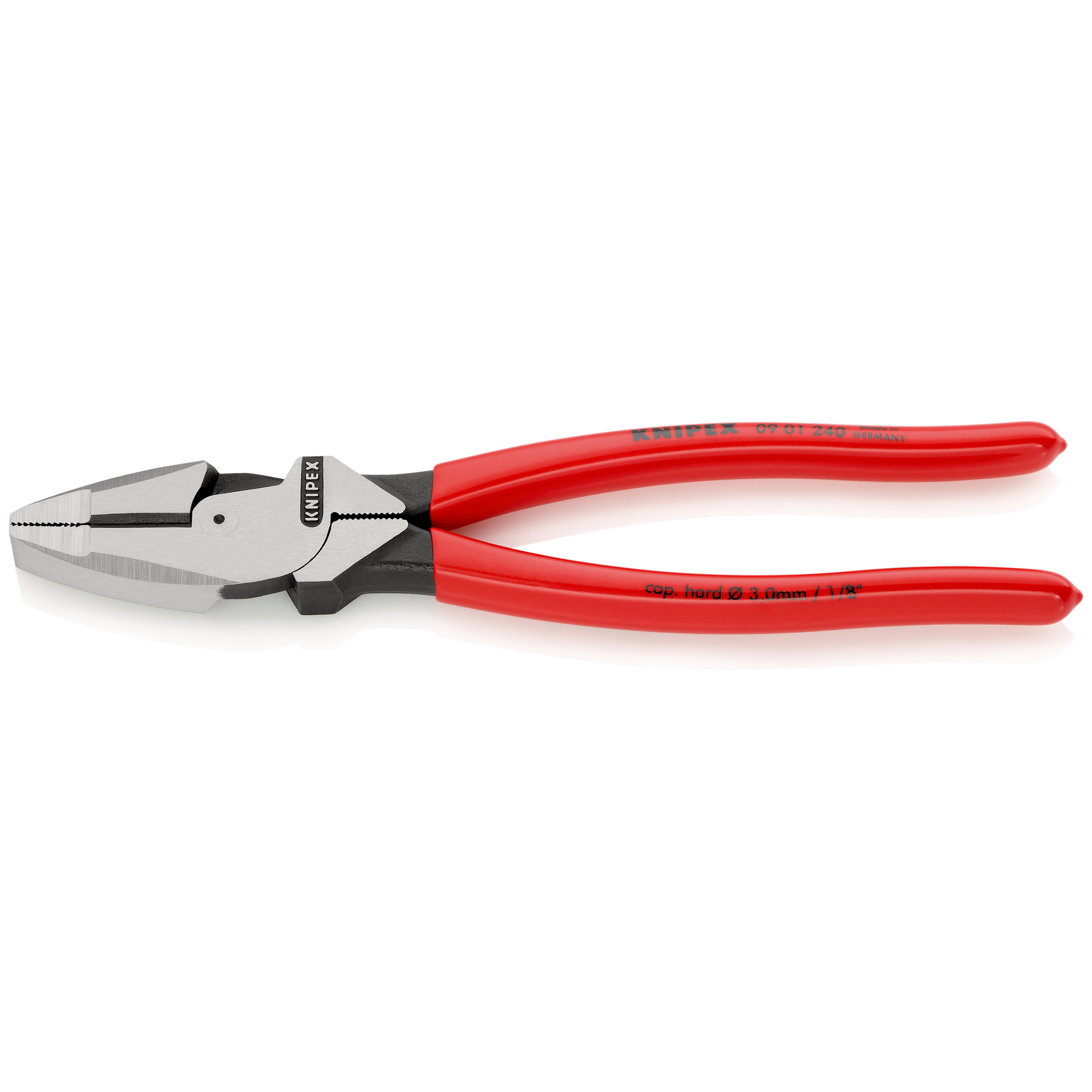 Pince universelle Linesman's 240mm avec tranchant - Gainage PVC KNIPEX - 0901240