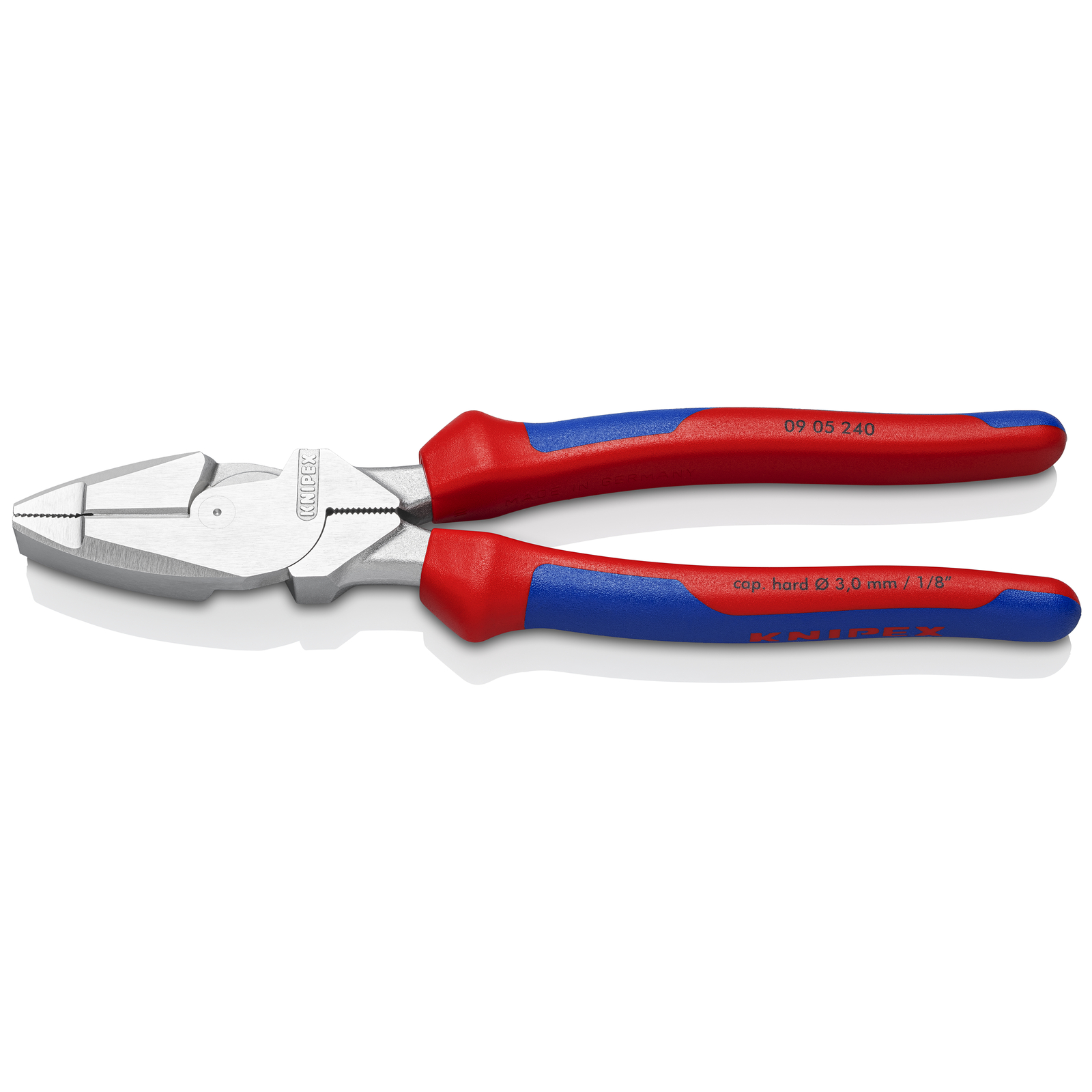 Pince universelle Linesman's 240mm - Gainage bi-matière - Chromée KNIPEX - 0905240