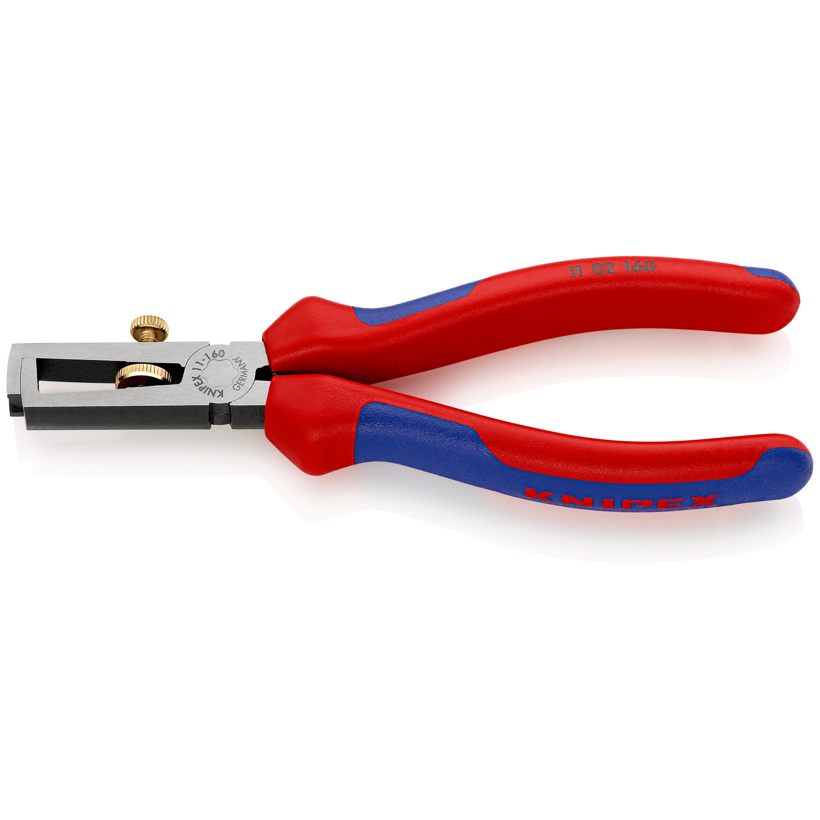 Pince à dénuder universelle 160mm avec ressort - Bi-matière - Tête polie KNIPEX - 1102160