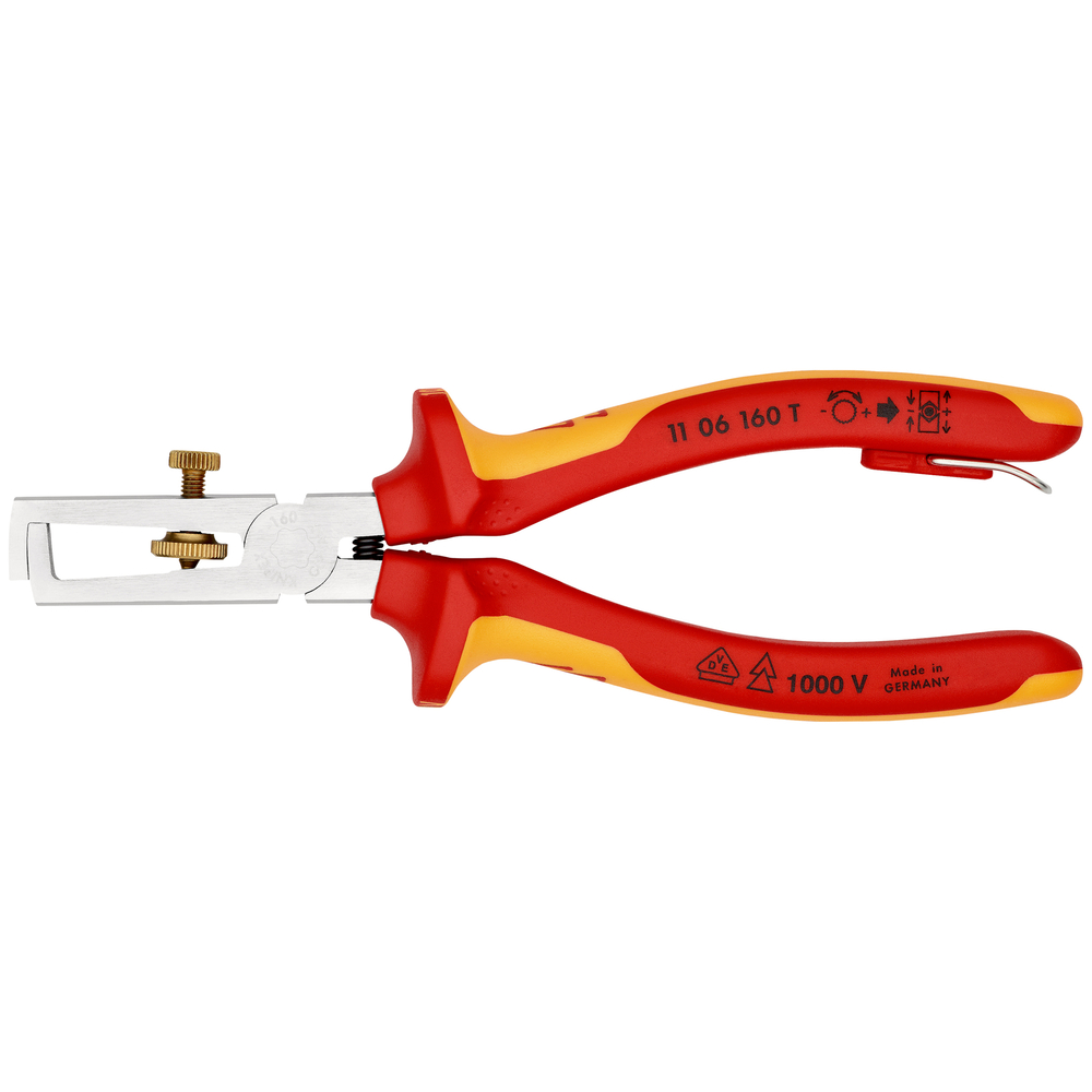 Pince denude-fils chrome 1000V antichute - Sous blister - KNIPEX - 11 06 160 T BK