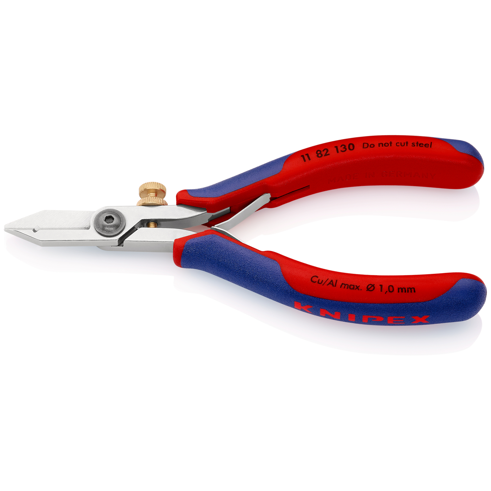 Pince à dénuder pour l'électronique 0,03>1mm² - 140mm - Bi-matière - Tête polie KNIPEX - 1182130