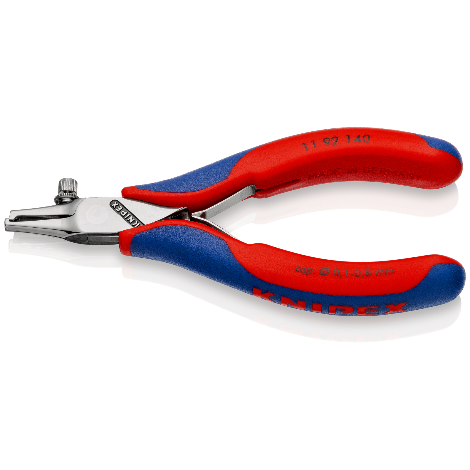 Pince à dénuder pour l'électronique 0,1>0,8mm² 140mm - Bi-matière - Polie miroir KNIPEX - 1192140