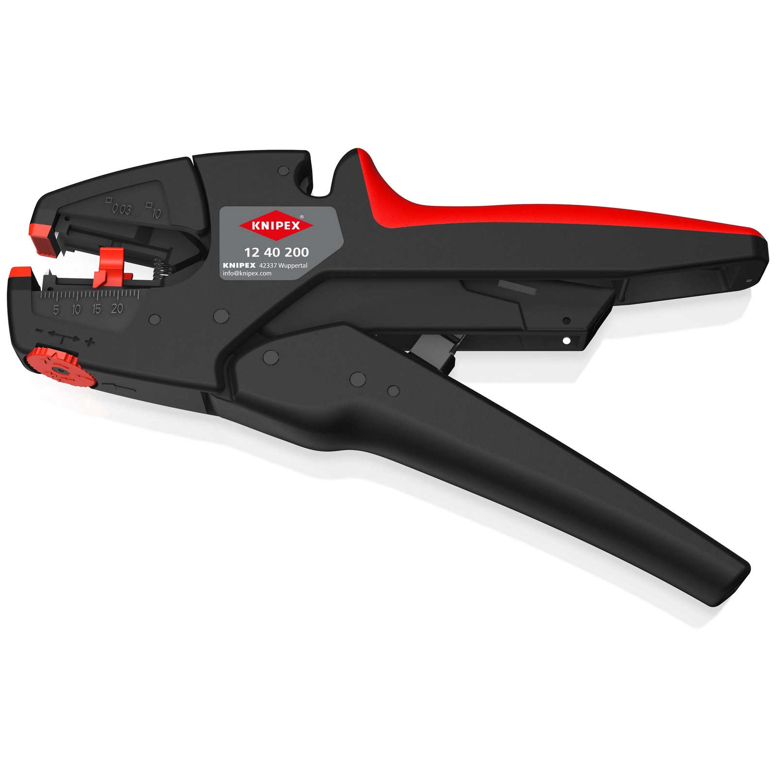 Pince à dénuder auto-ajustable 0,03 à 10 mm² - Boitier ABS - Poids faible - EAN KNIPEX - 1240200EAN