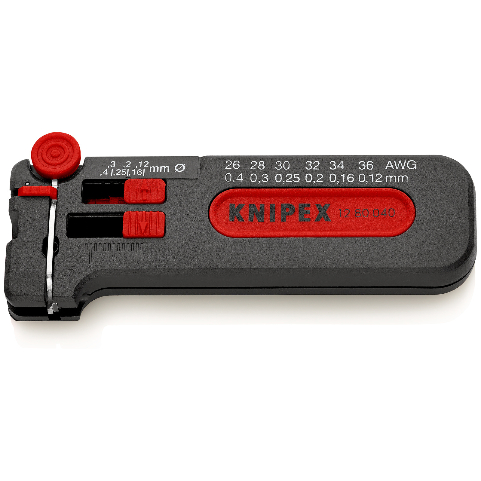 Outil de dénudage précis grâce au réglage progressif 0,12 à 0,4mm - 100mm - SC KNIPEX - 1280040SB