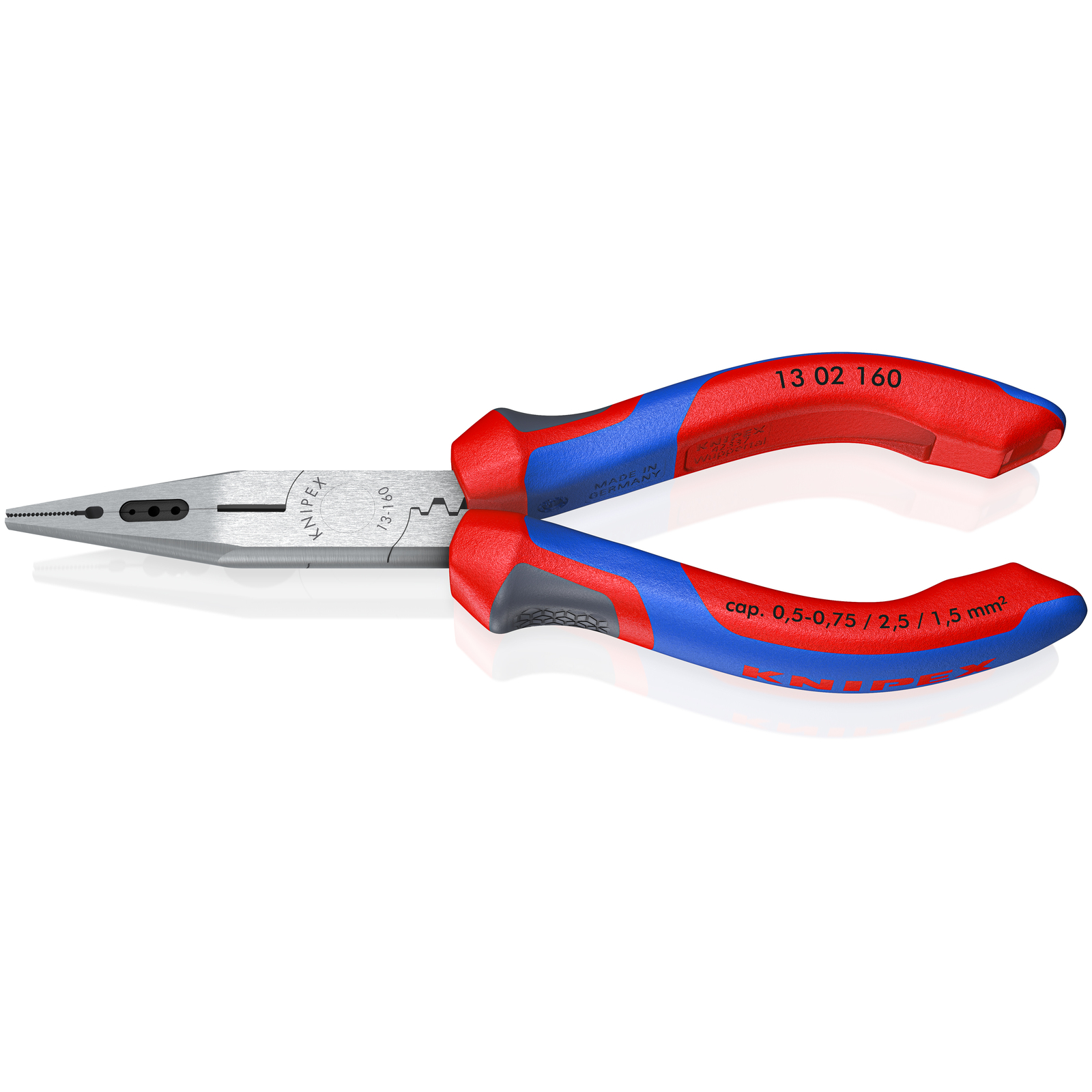 Pince multifonctions coupe, saisit, plie et dénude - 160mm - Bi-matière KNIPEX - 1302160