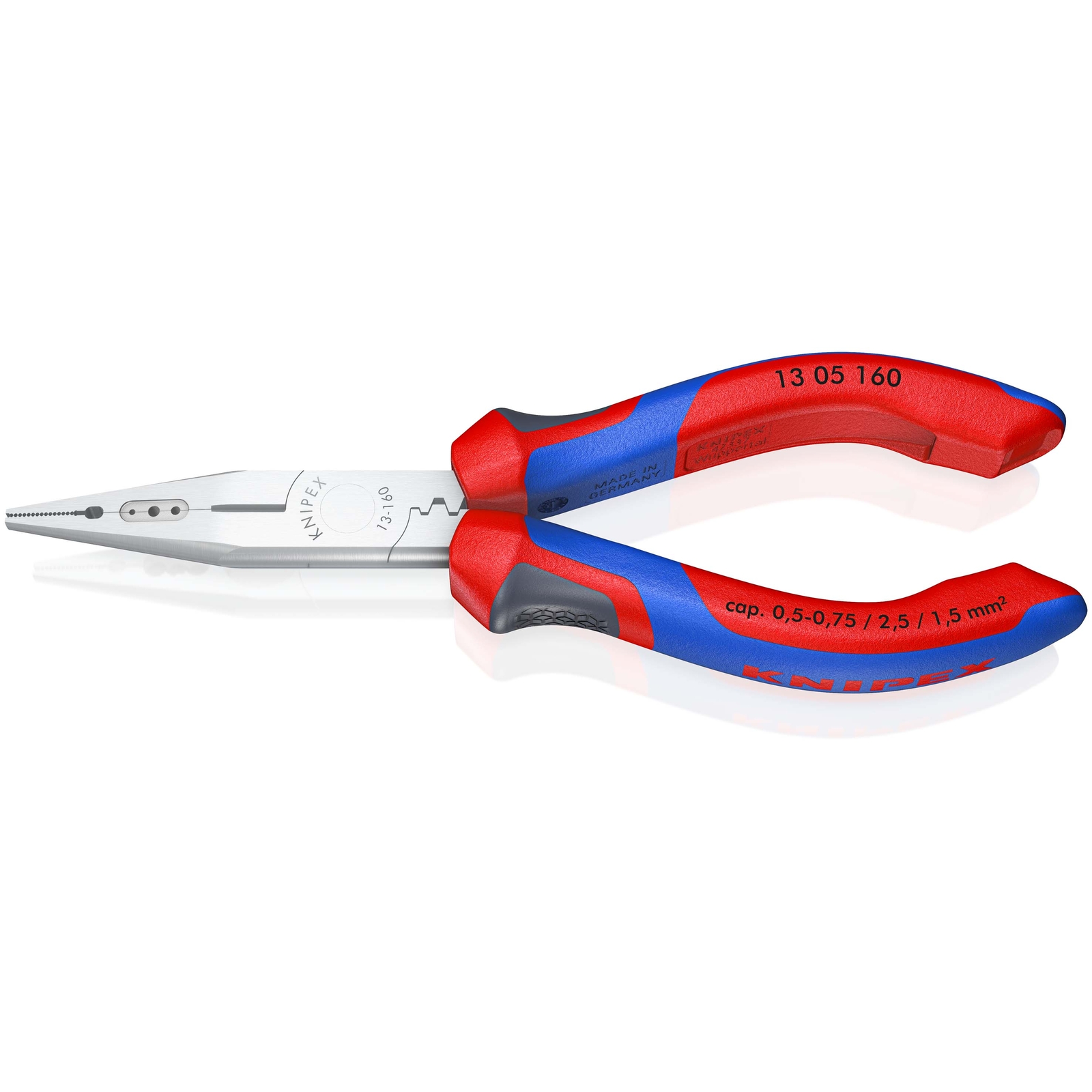 Pince multifonctions avec tranchant Dureté 60 HRC - 160mm - Bi-matière Chromée KNIPEX - 1305160
