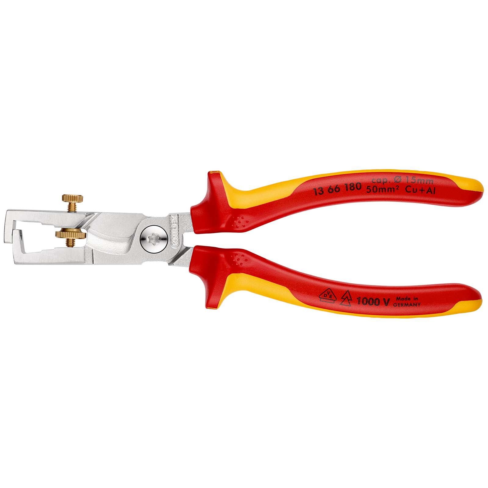 Pince à dénuder et coupe-câbles KNIPEX StriX - 180mm Bi-matière Chromée 1000V SC KNIPEX - 1366180SB