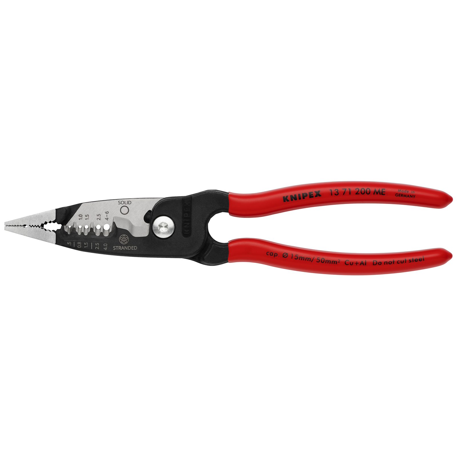 Pince multifonctions 5 en 1 - 200mm - Saisit coupe et dénude - Gainage PVC KNIPEX - 1371200ME