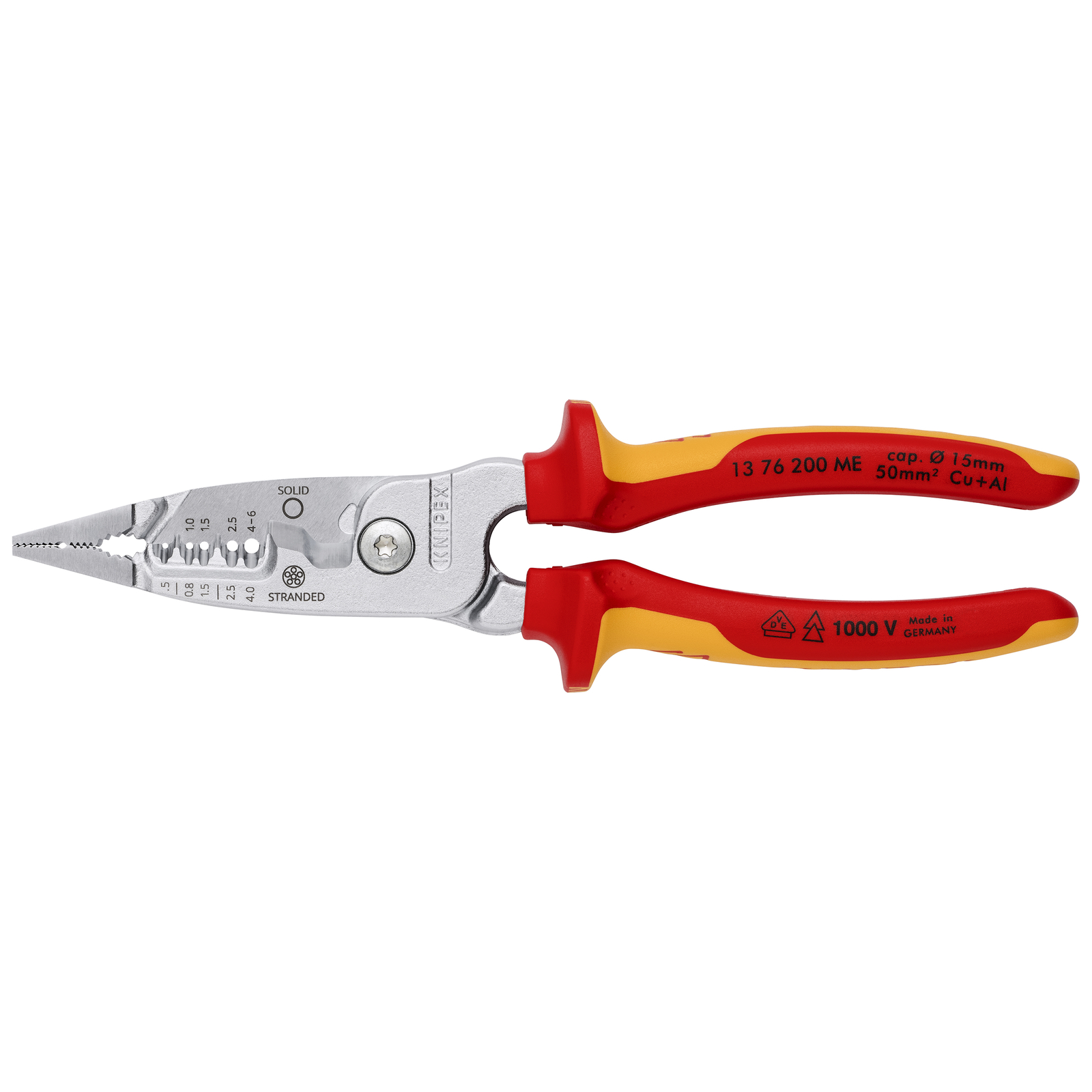 Pince multifonctions 5 en 1 - 200mm - Saisit, coupe et dénude - Bimat - 1000V KNIPEX - 1376200ME