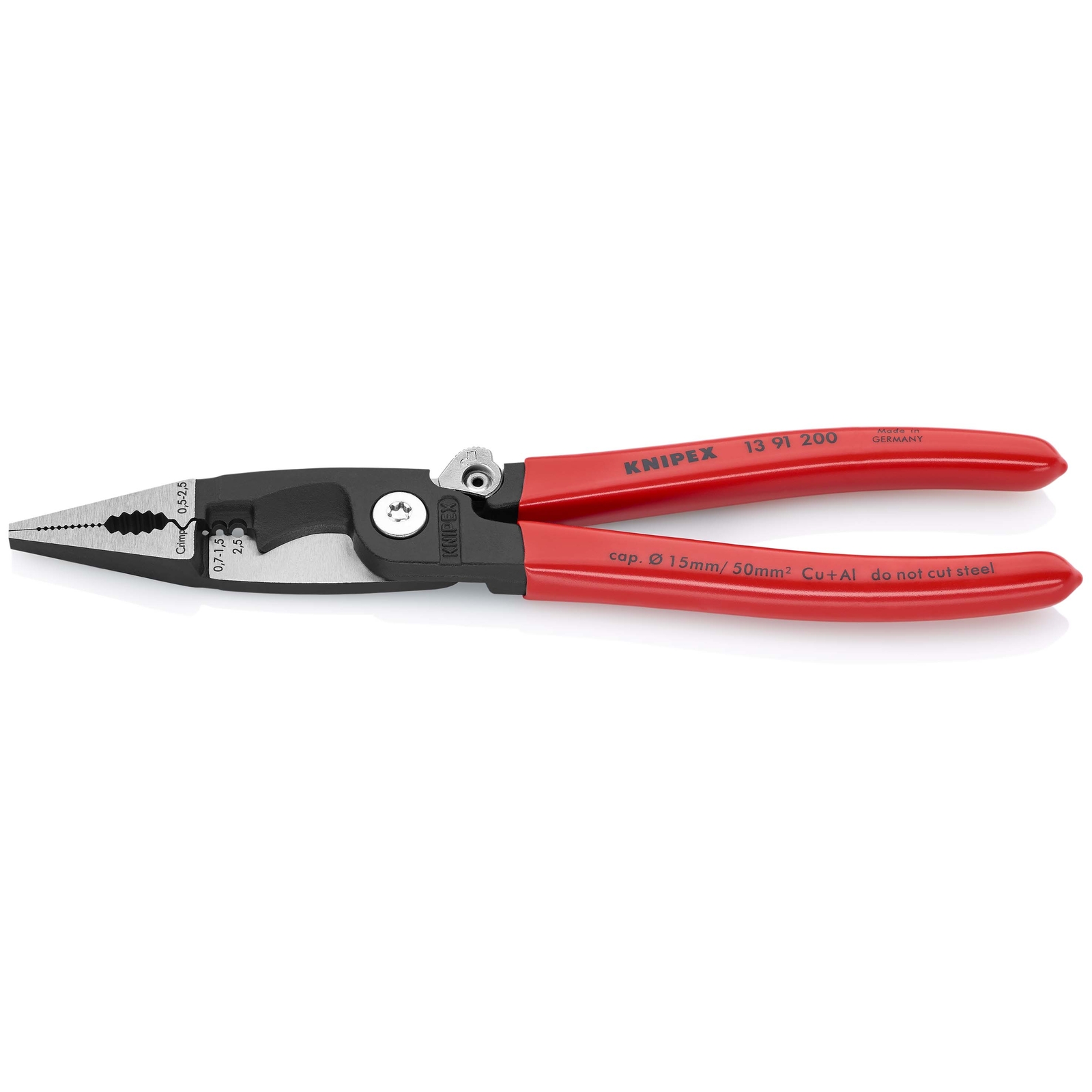 Pince multifonctions 6 outils en 1 - 200mm - Gainage PVC Loquet de fermeture SC KNIPEX - 1391200SB
