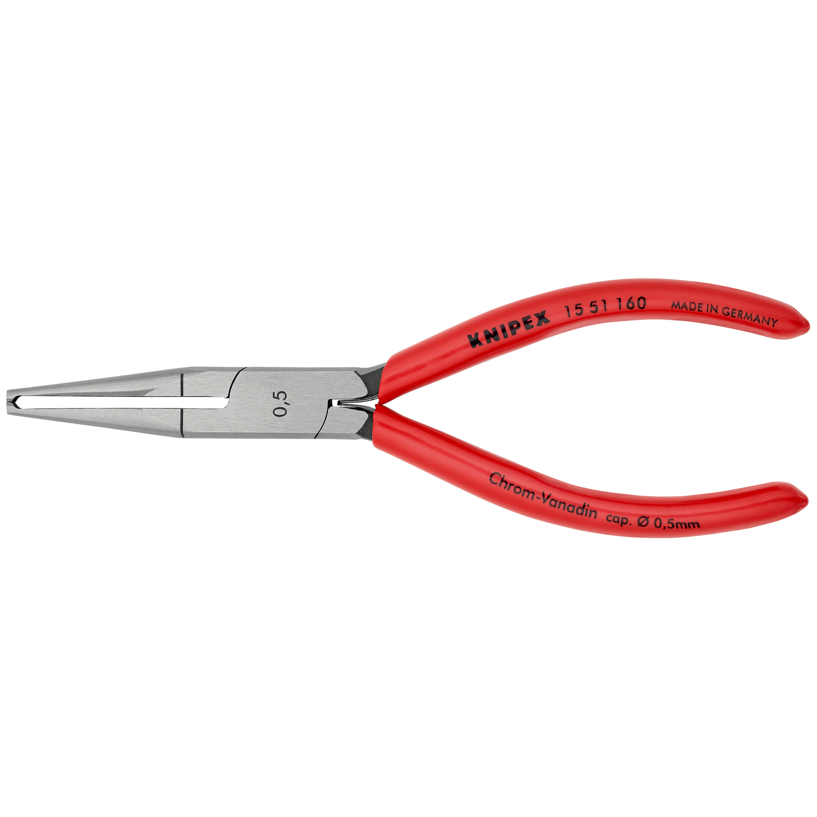 Pince à dénuder avec prisme de dénudage précis D0,5mm - 160mm - Gainage PVC KNIPEX - 1551160