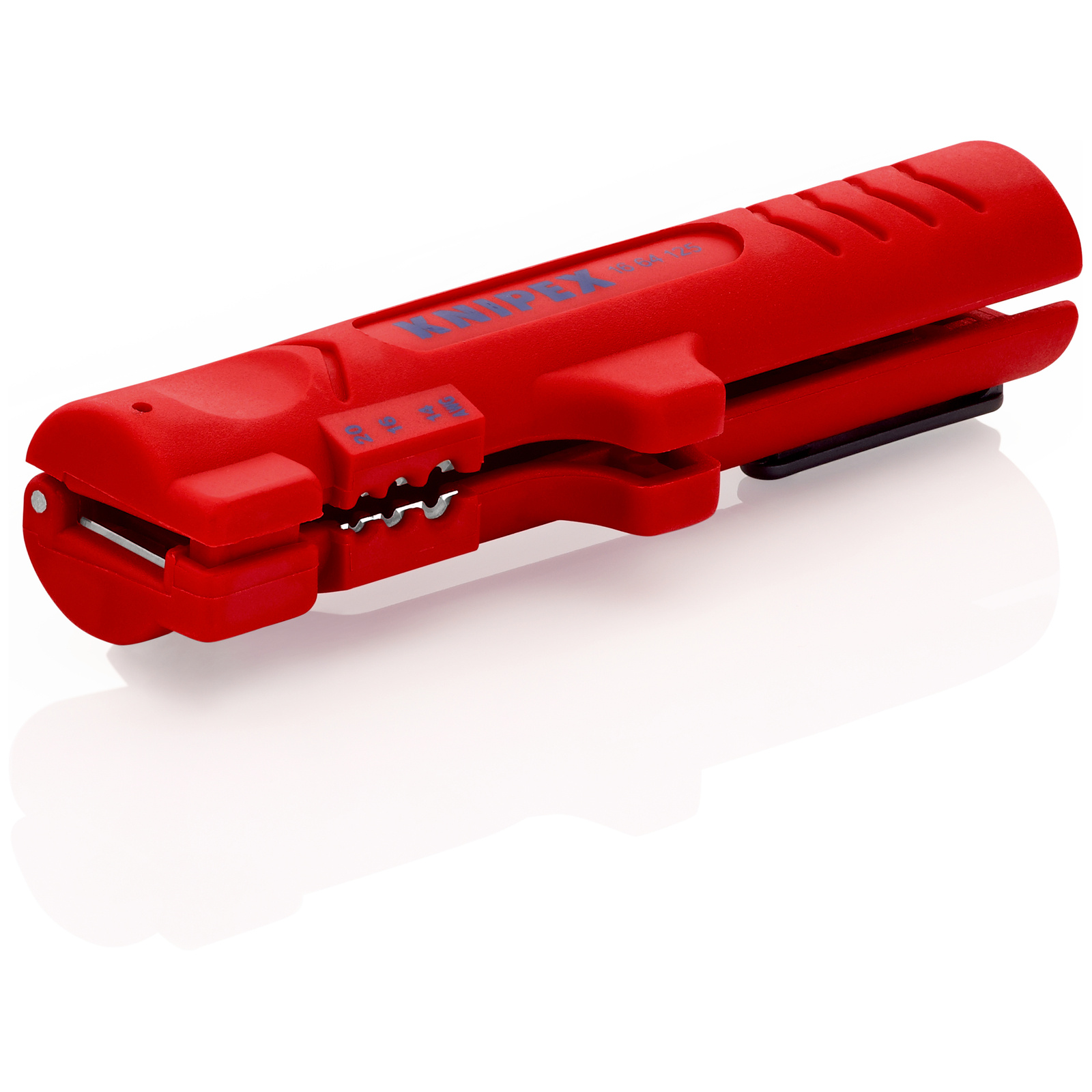 Outil à dégainer pour câbles plats 12mm et ronds D4 - 13mm - 125mm - Sur carte KNIPEX - 1664125SB