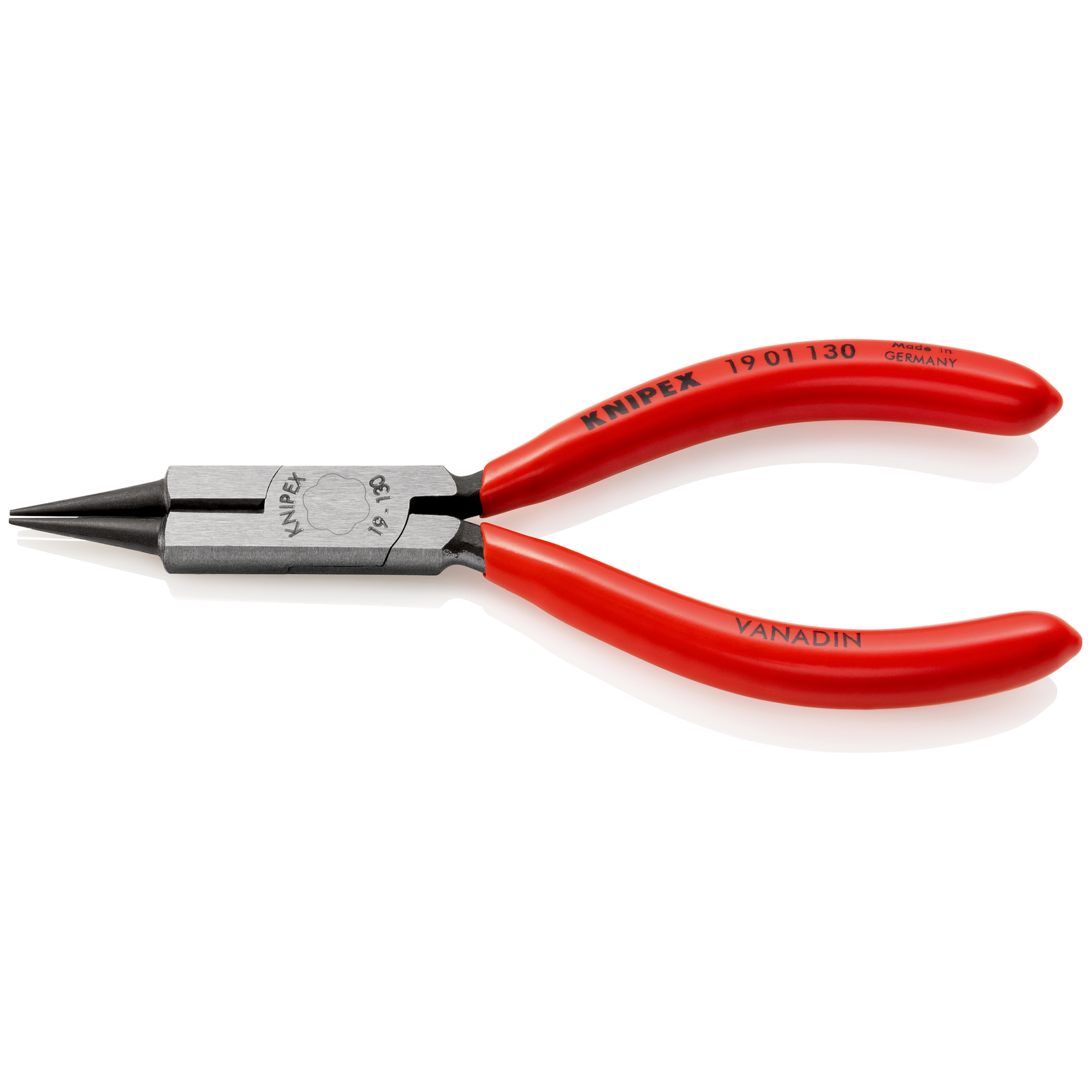 Pince à becs ronds avec tranchant Dureté environ 60 HRC - 130mm - Gainage PVC KNIPEX - 1901130