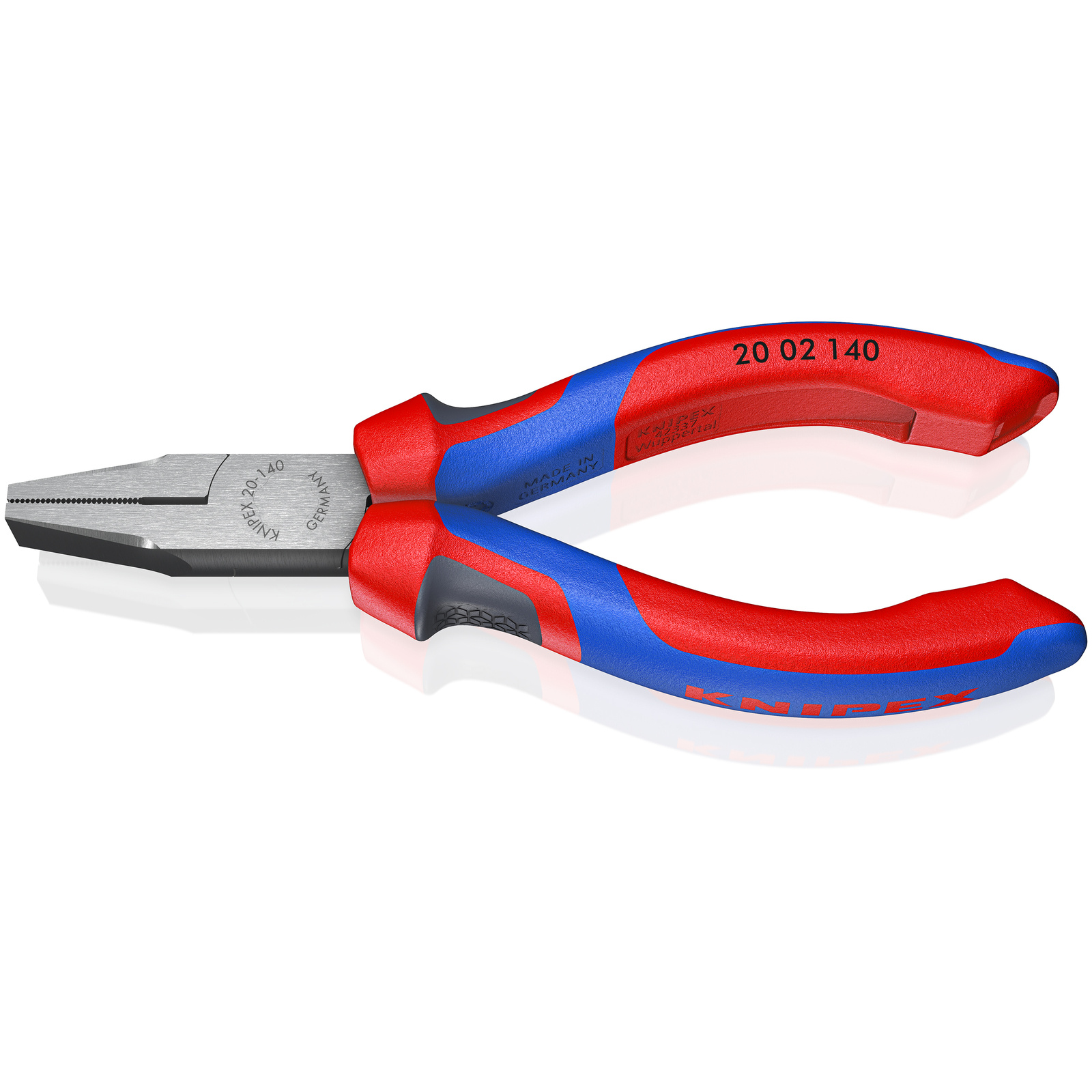 Pince à becs courts et plats - 140mm - Gainage bi-matière - Tête polie KNIPEX - 2002140