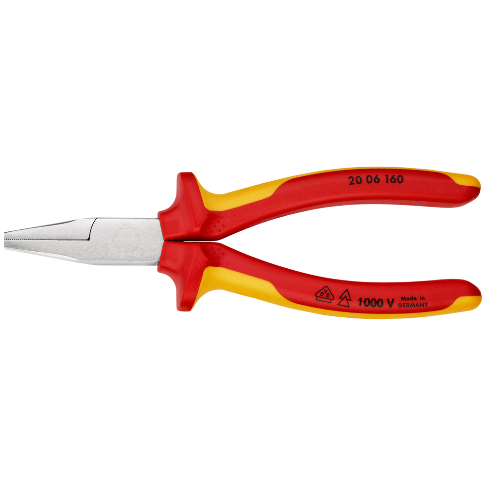 Pince a becs plats 160mm chrome 1000v KNIPEX - 20 06 160