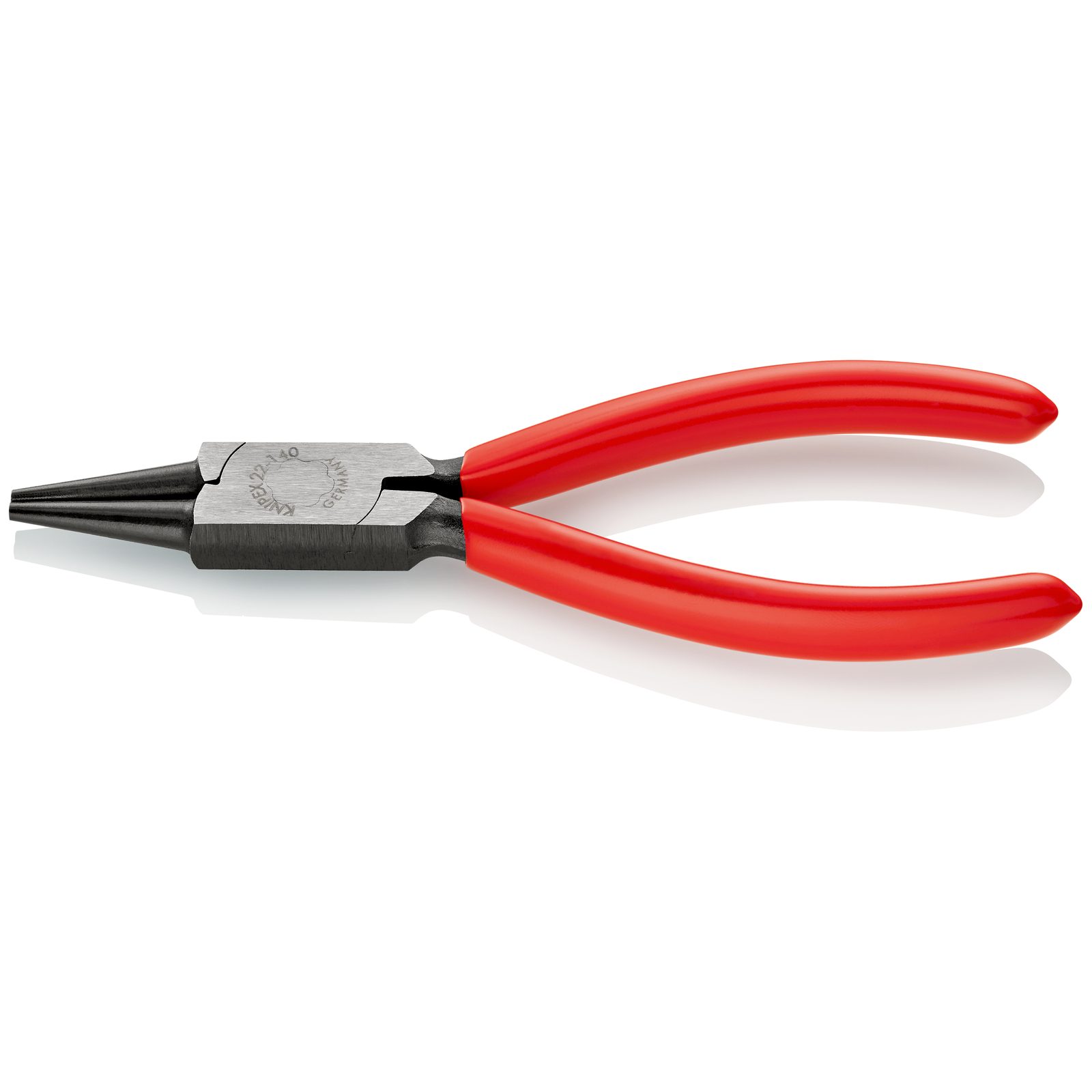 Pince à becs courts et ronds - 140mm - Gainage PVC Atramentisée noire Tête polie KNIPEX - 2201140