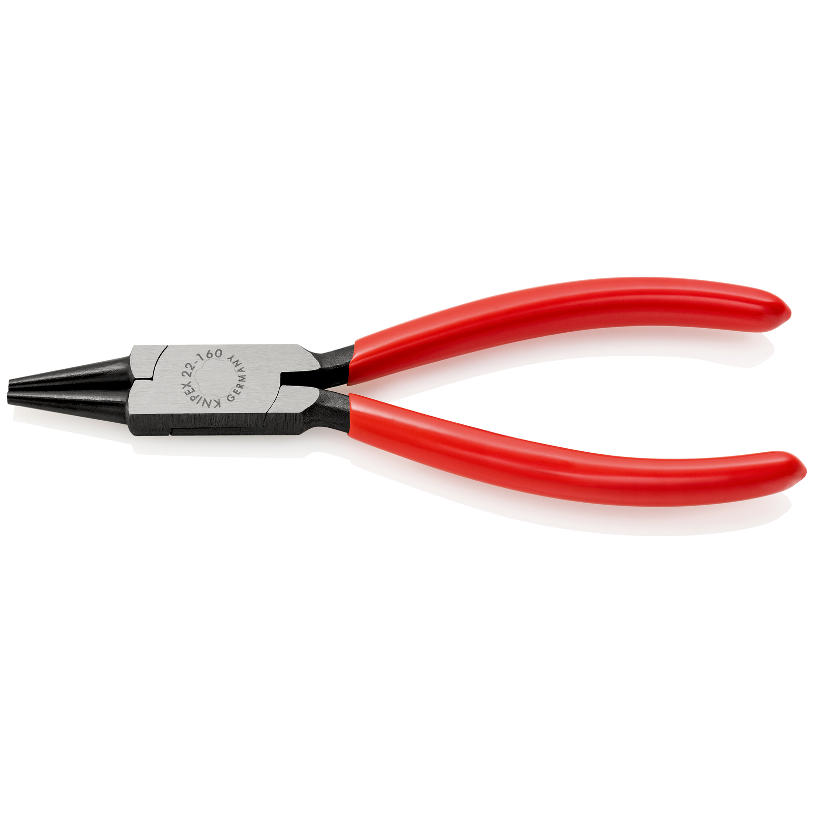 Pince à becs courts et ronds - 160mm - Gainage PVC - Tête polie KNIPEX - 2201160