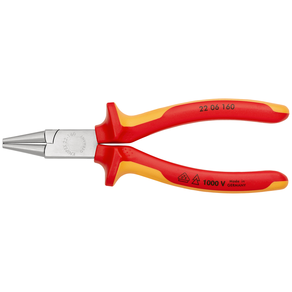 Pince a becs ronds 160mm chrome 1000v KNIPEX - 22 06 160