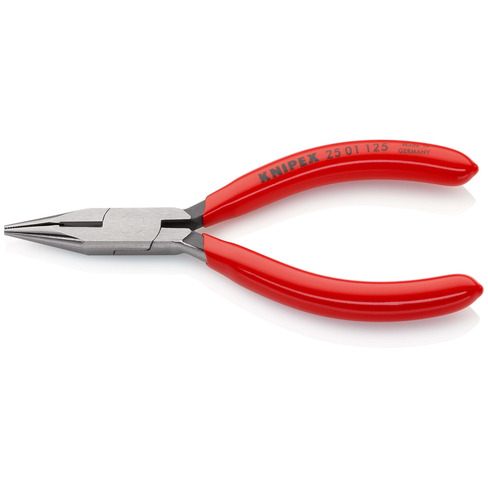 Pince à becs demi-ronds 125mm avec tranchant - Gainage PVC - Tête polie KNIPEX - 2501125