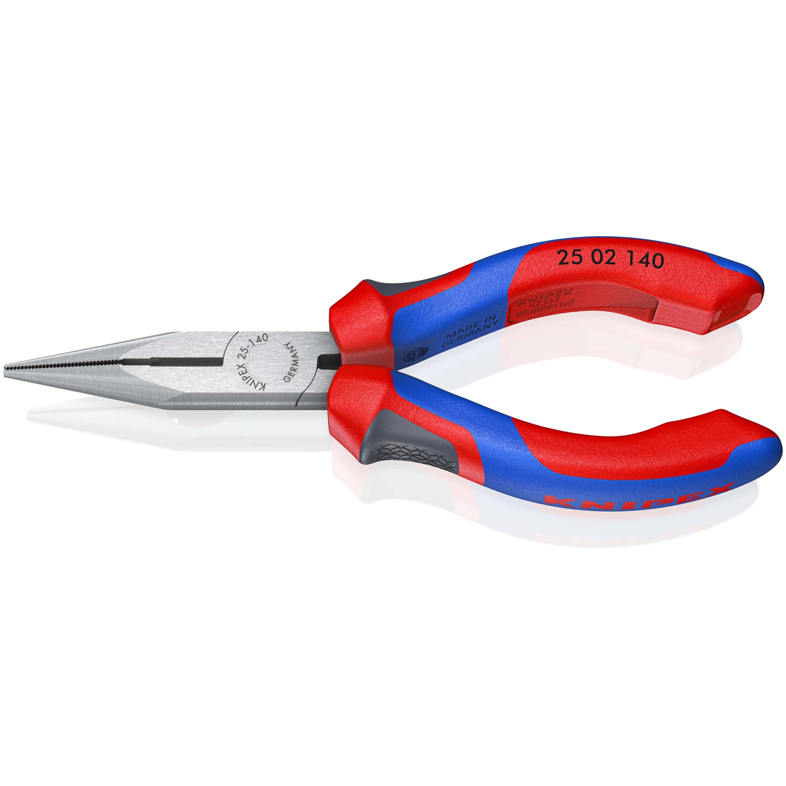 Pince à becs demi-ronds 140mm avec tranchant Dureté 61HRC - Gainage bi-matière KNIPEX - 2502140