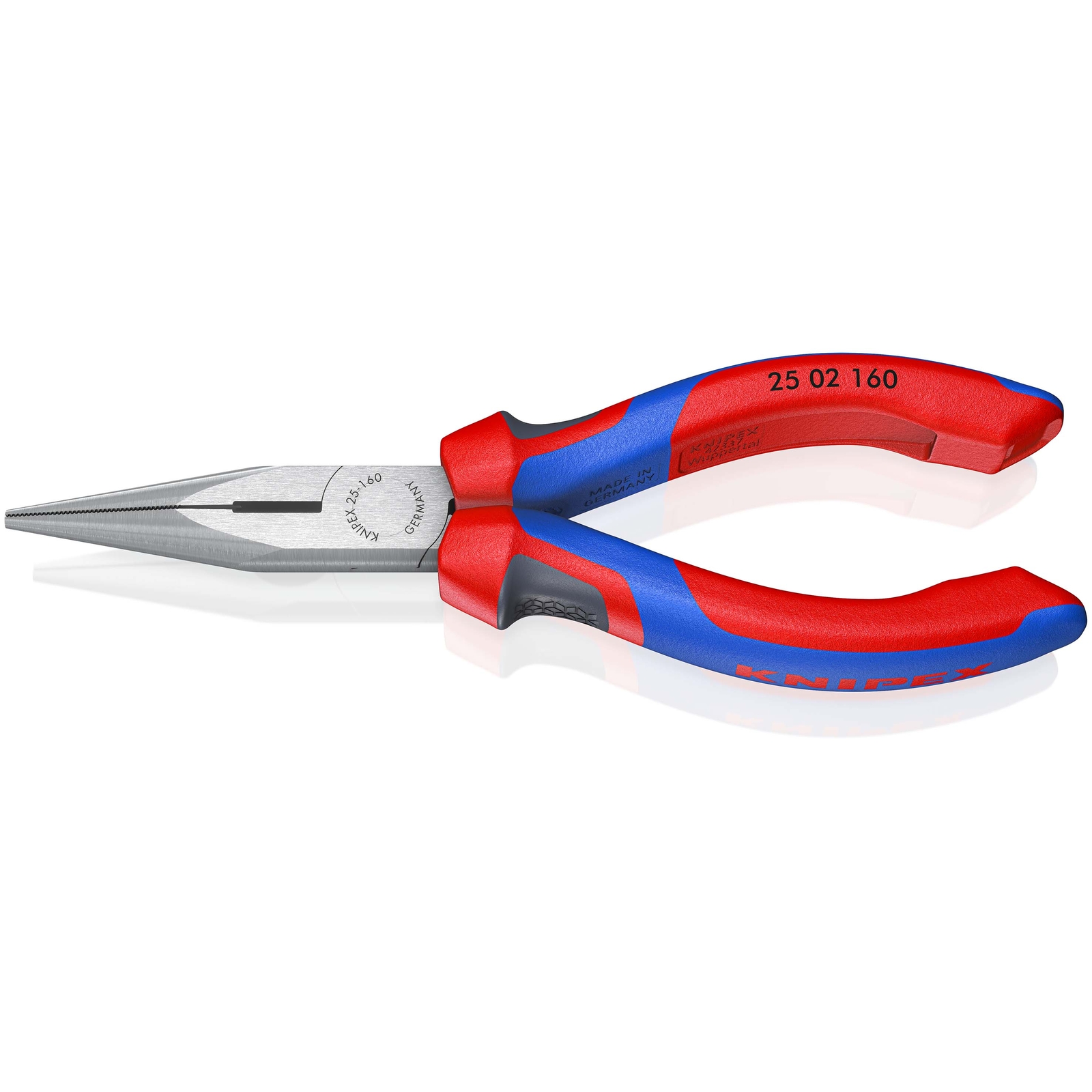 Pince à becs demi-ronds 160mm avec tranchant Dureté 61HRC - Gainage bi-matière KNIPEX - 2502160
