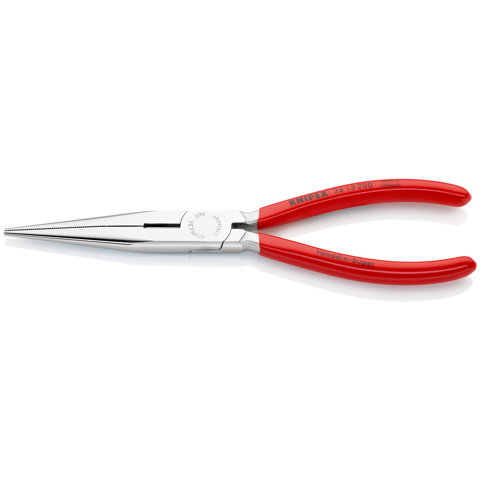Pince becs demi-ronds 200mm avec tranchant Dureté 61HRC - Gainage PVC Chromée KNIPEX - 2613200