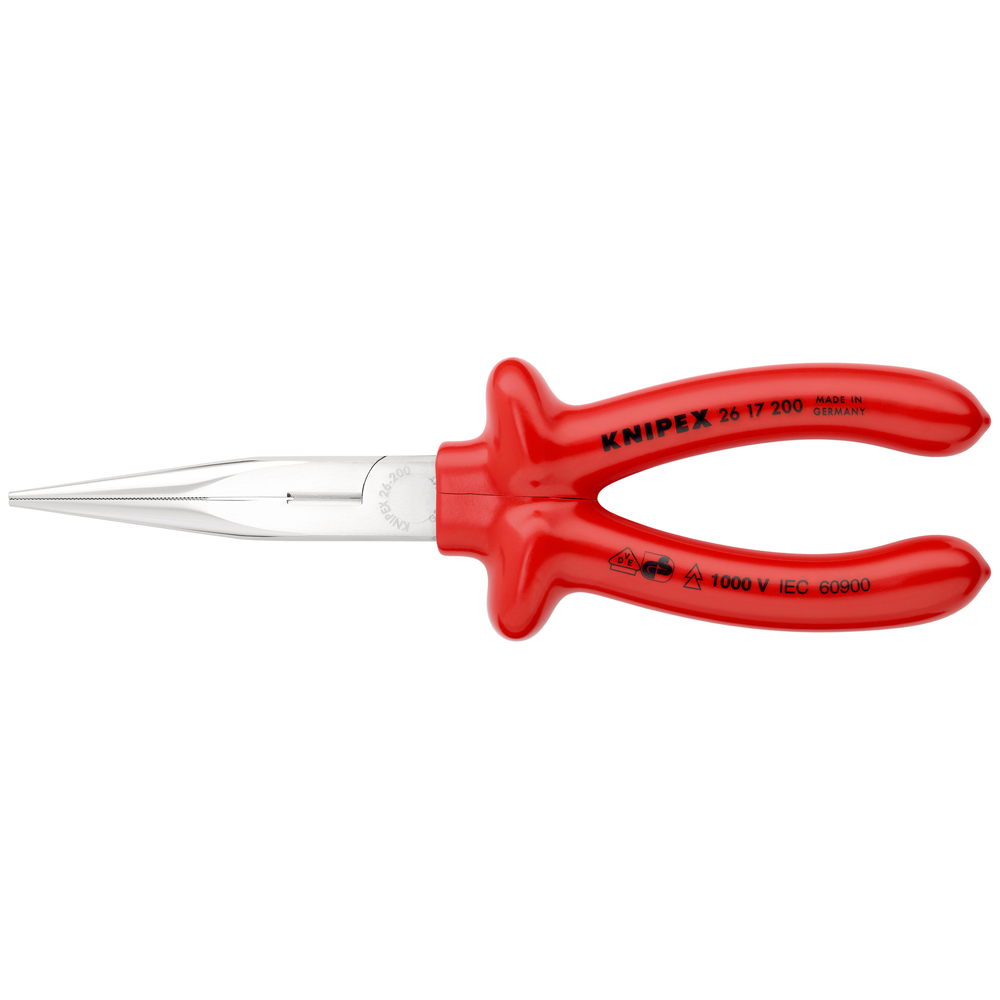 Pince becs 1/2 ronds 200mm chrome 1000v KNIPEX - 26 17 200