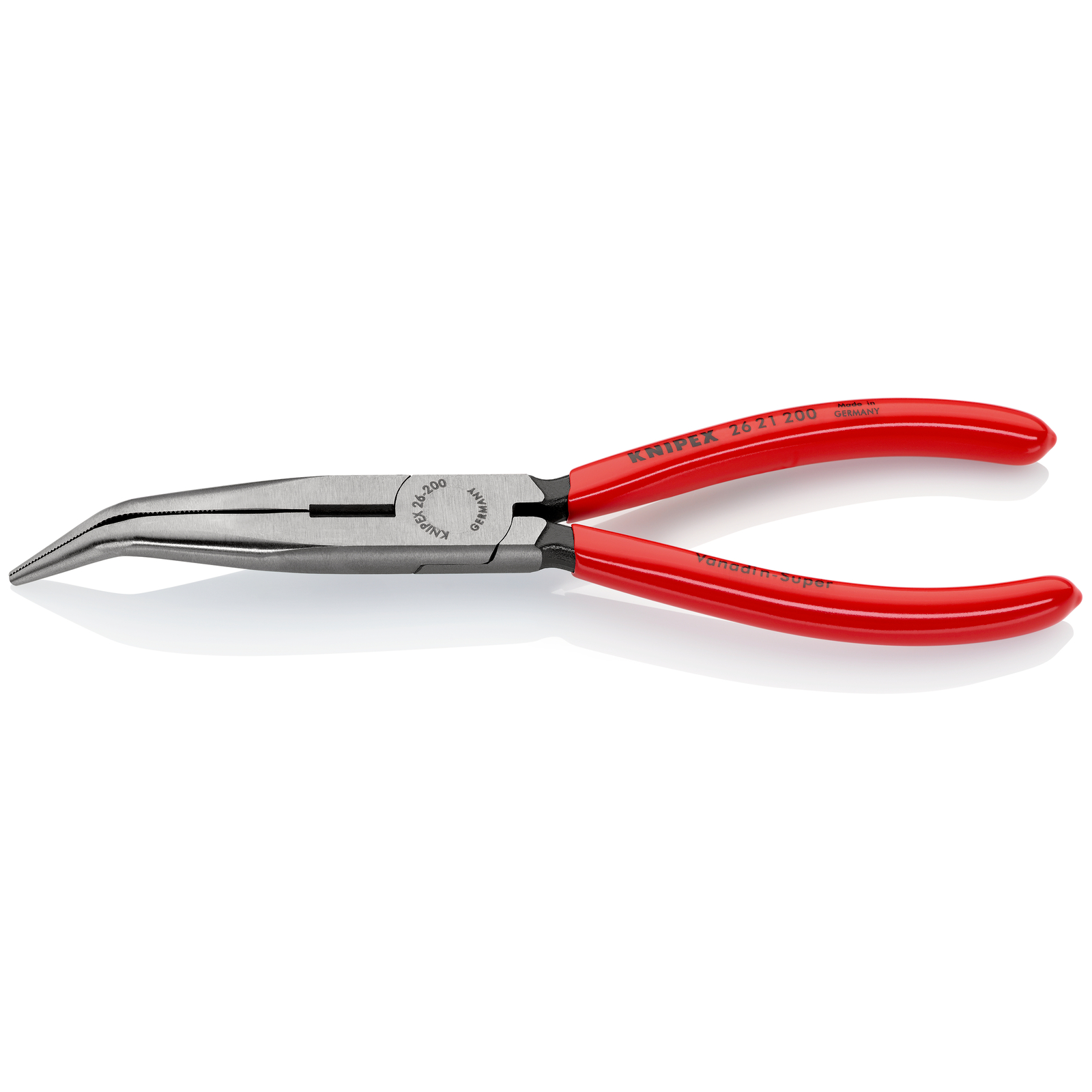 Pince à becs demi-ronds 200mm coudés 40° avec tranchant - Gainage PVC KNIPEX - 2621200