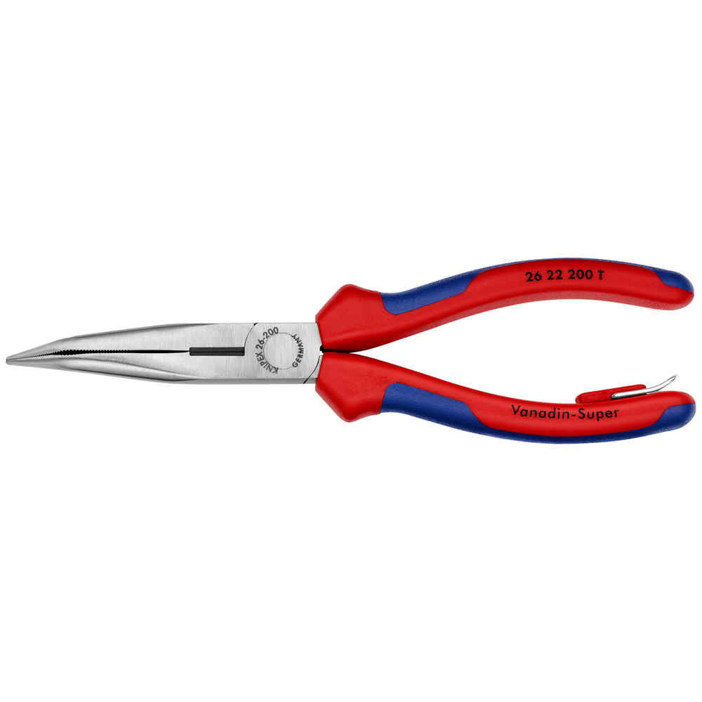 Pince à becs demi ronde 200mm avec tranchant KNIPEX antichute - 26 22 200 T