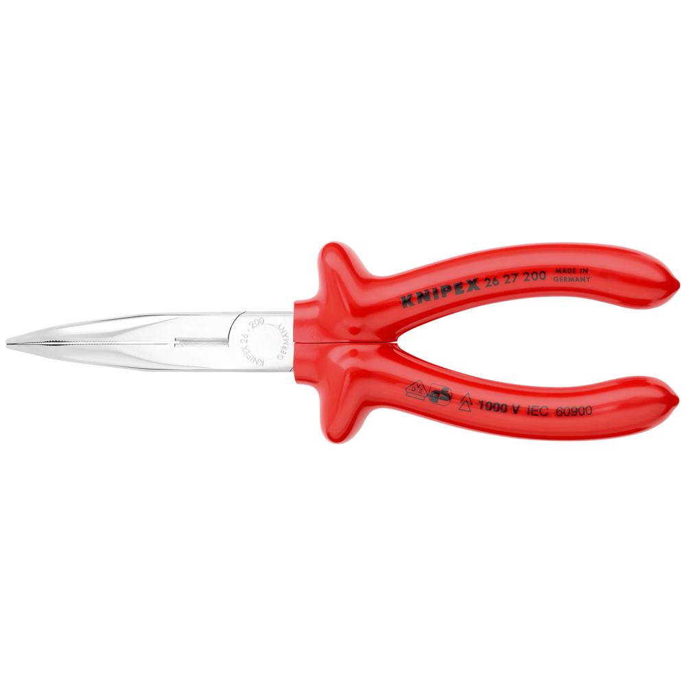 Pince bec 1/2 rd 200mm 40° chrome 1000v KNIPEX - 26 27 200