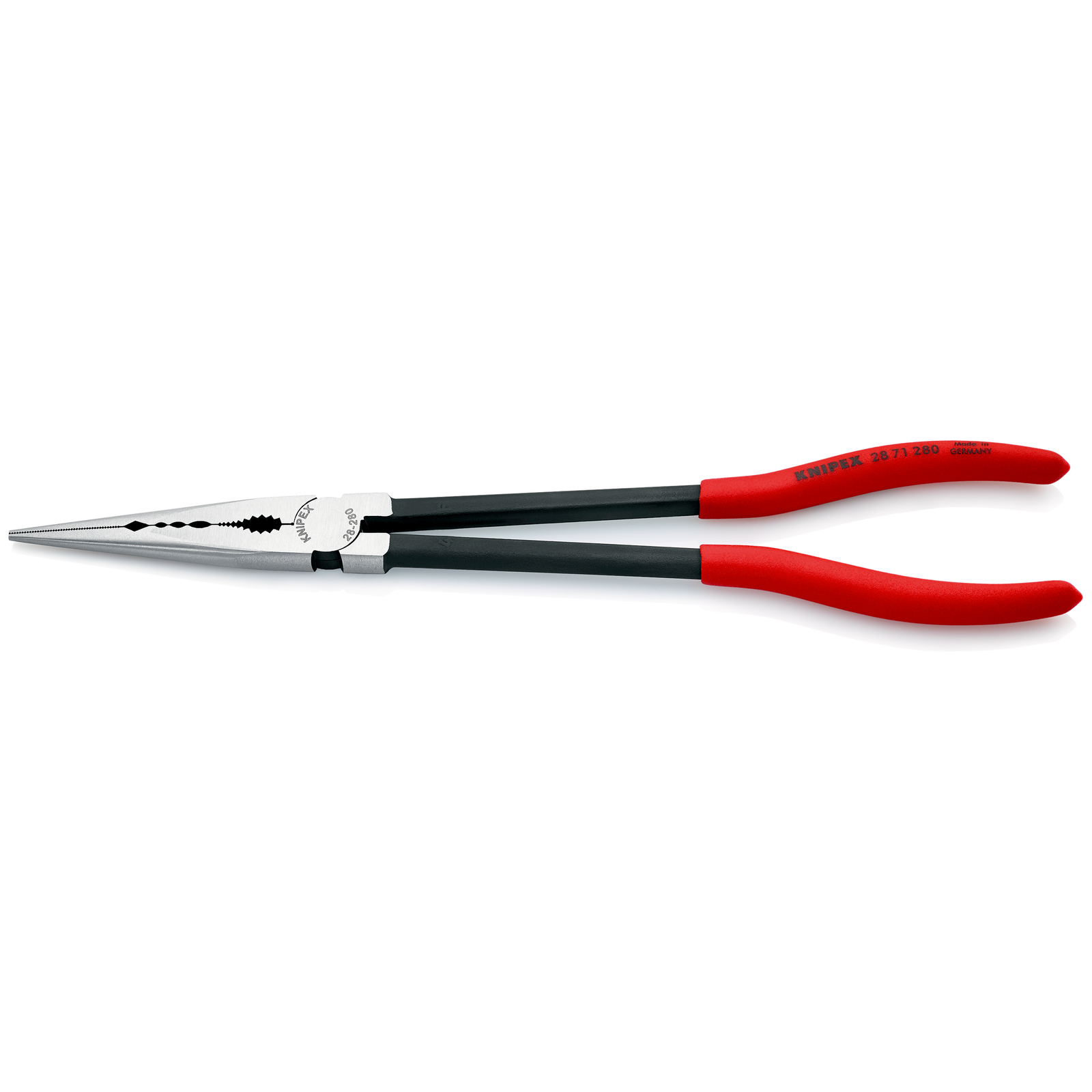 Pince à becs extra longue 280mm - Droite - Tête polie - Gainée PVC - SC KNIPEX - 2871280SB
