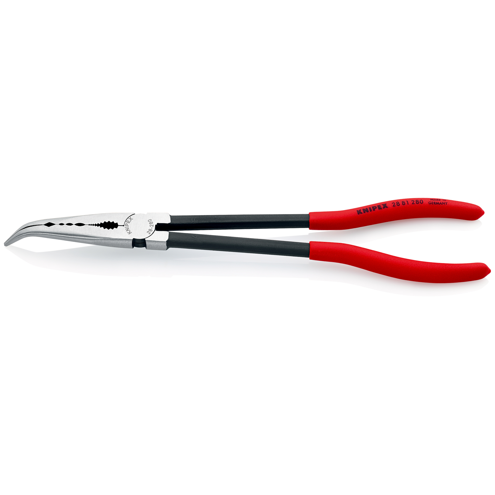Pince de montage 280mm coudée 45° avec profils transversaux - Gainage PVC KNIPEX - 2881280