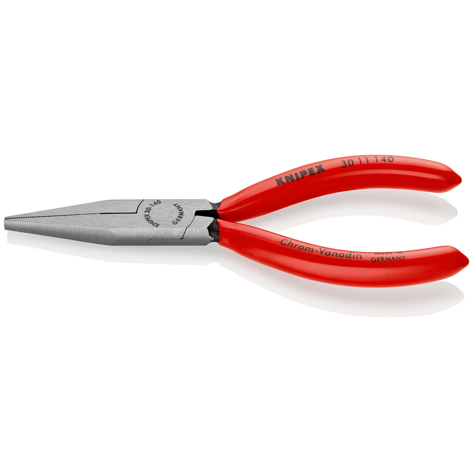 Pince à becs longs avec becs plats - 140mm - Gainage PVC - Très robuste KNIPEX - 3011140