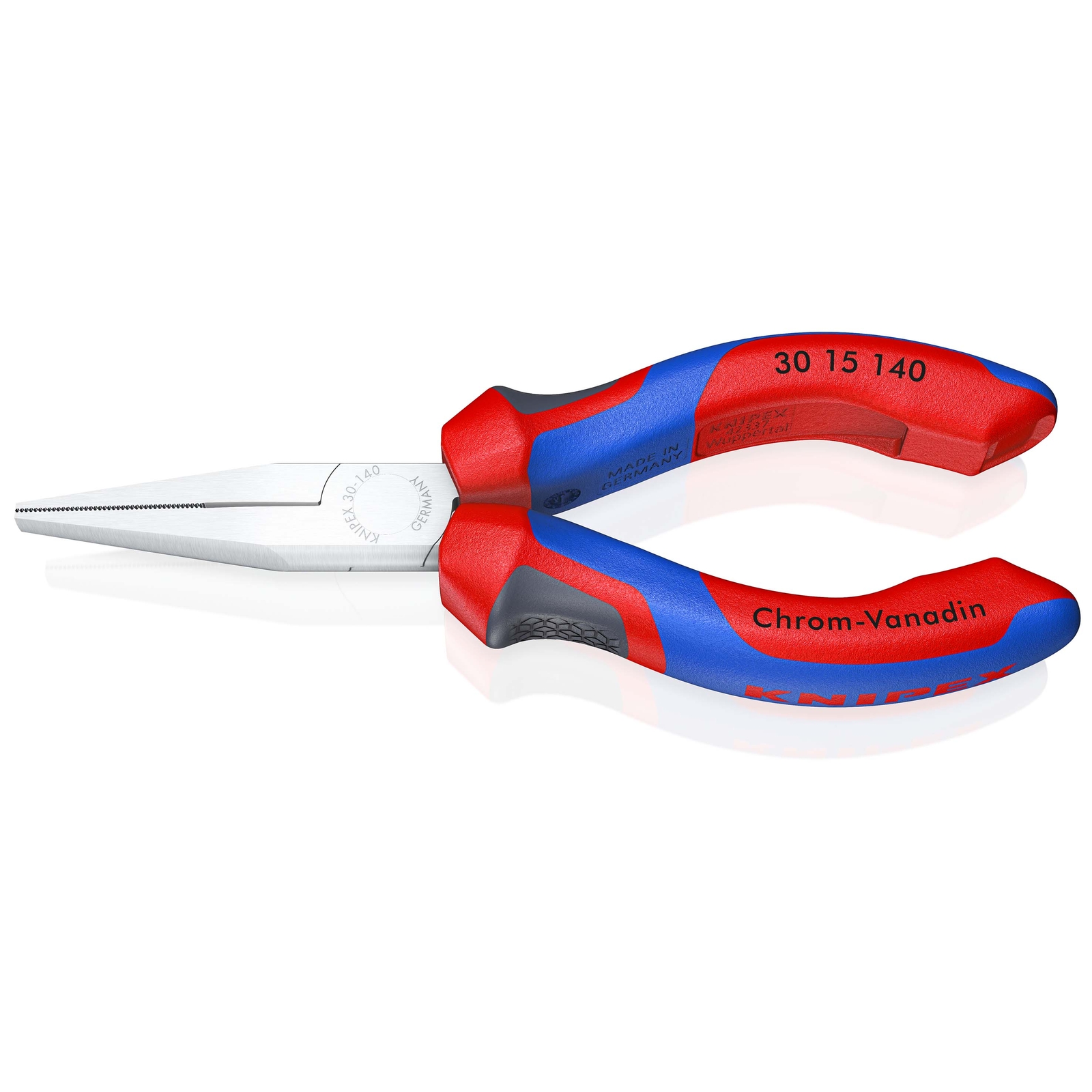 Pince à becs longs avec becs plats 140mm - Bi-matière - Chromée - Très robuste KNIPEX - 3015140