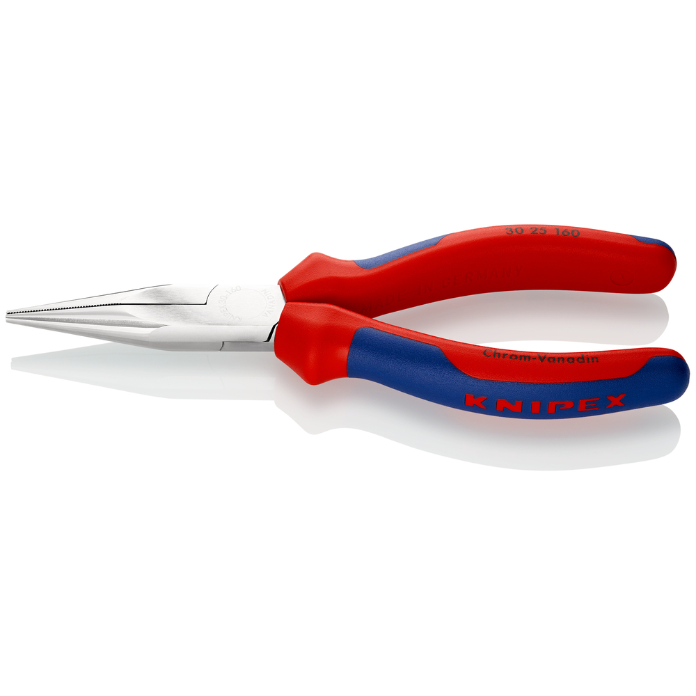 Pince à becs longs demi-ronds 160mm - Gainage bi-matière - Chromée KNIPEX - 3025160