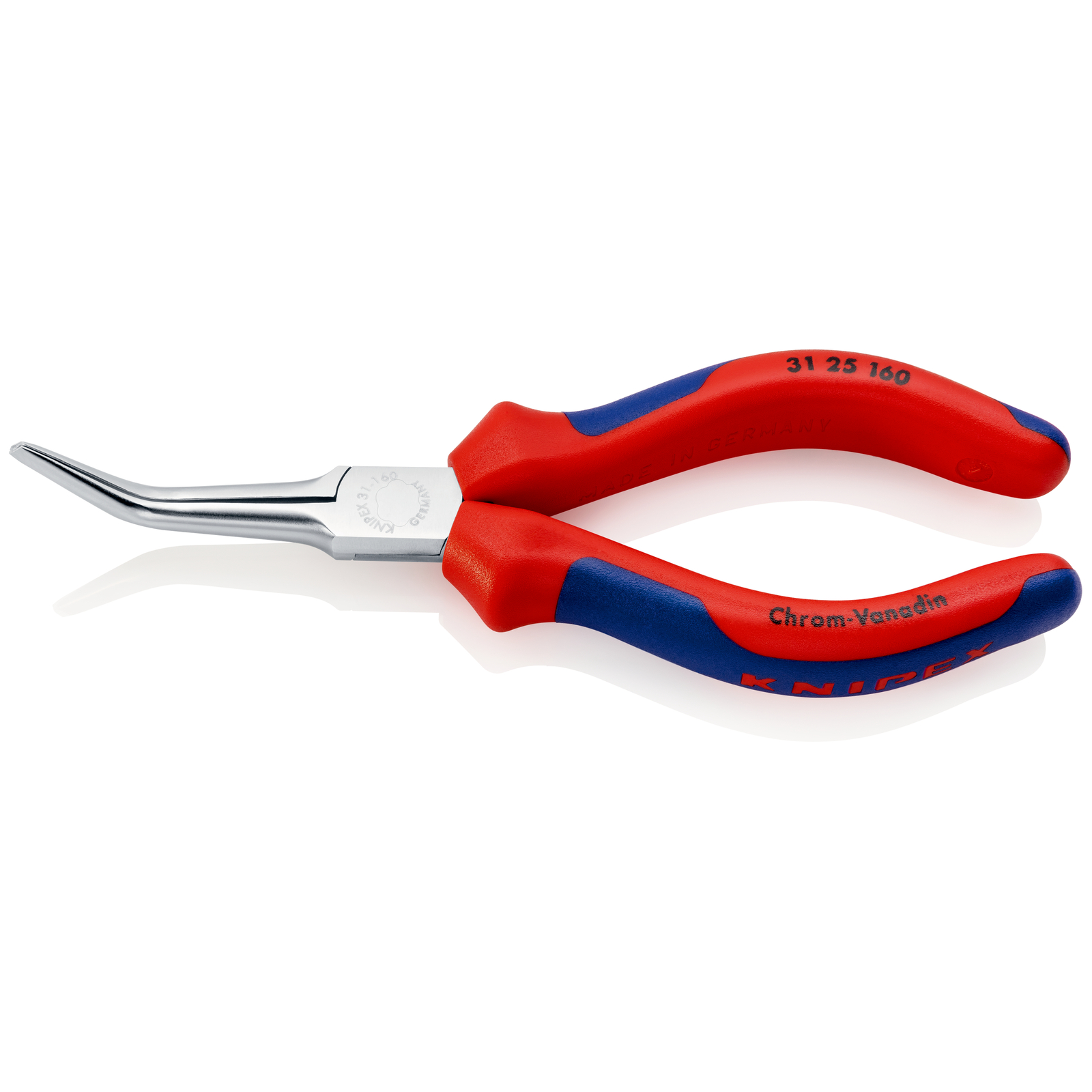 Pince ultrafine de préhension 160mm coudée à 45° - Gainage bi-matière - Chromée KNIPEX - 3125160