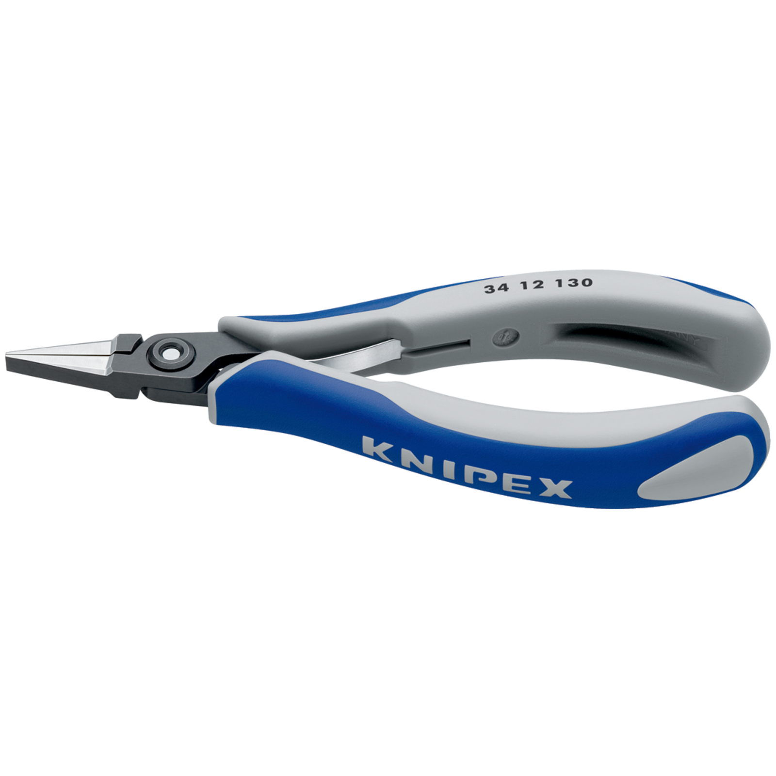 Pince de préhension de précision - Becs plats lisses - 130mm - Gaines bi-matière KNIPEX - 3412130