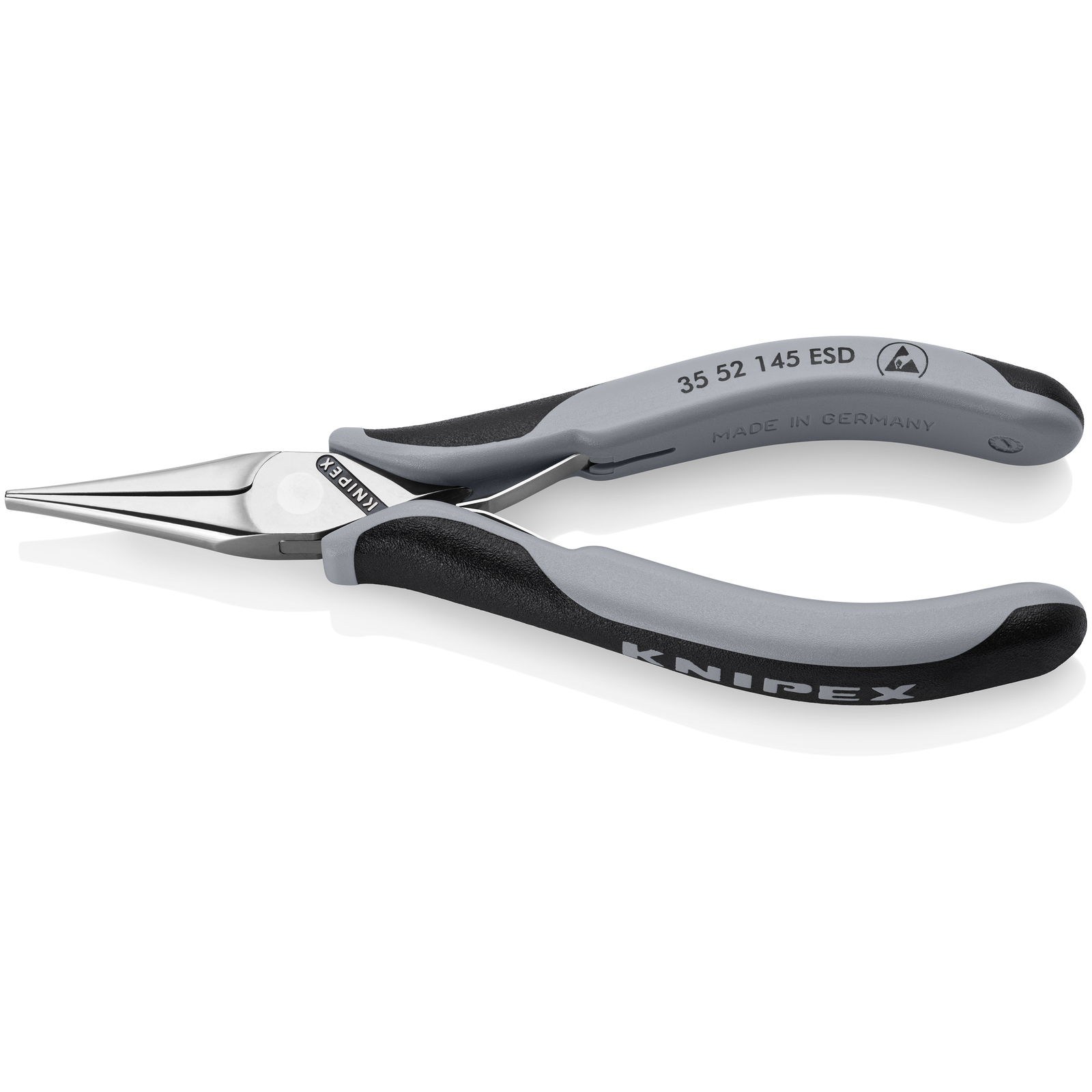 Pince de préhension pour l'électronique ESD avec gaines bi-matière polie miroir KNIPEX - 3552145ESD