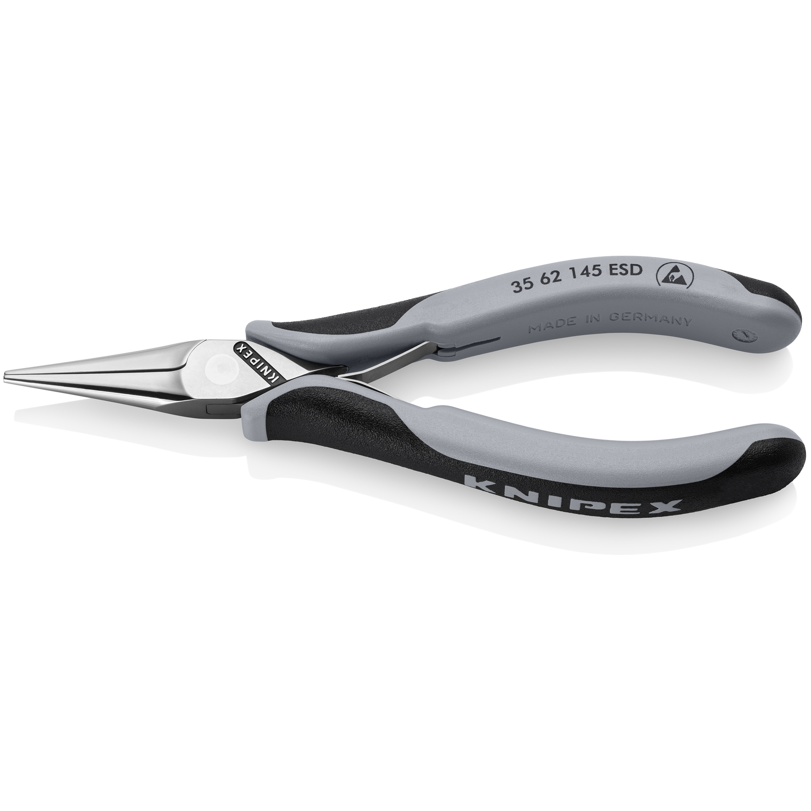 Pince de préhension pour l'électronique ESD avec gaines bi-matière polie miroir KNIPEX - 3562145ESD