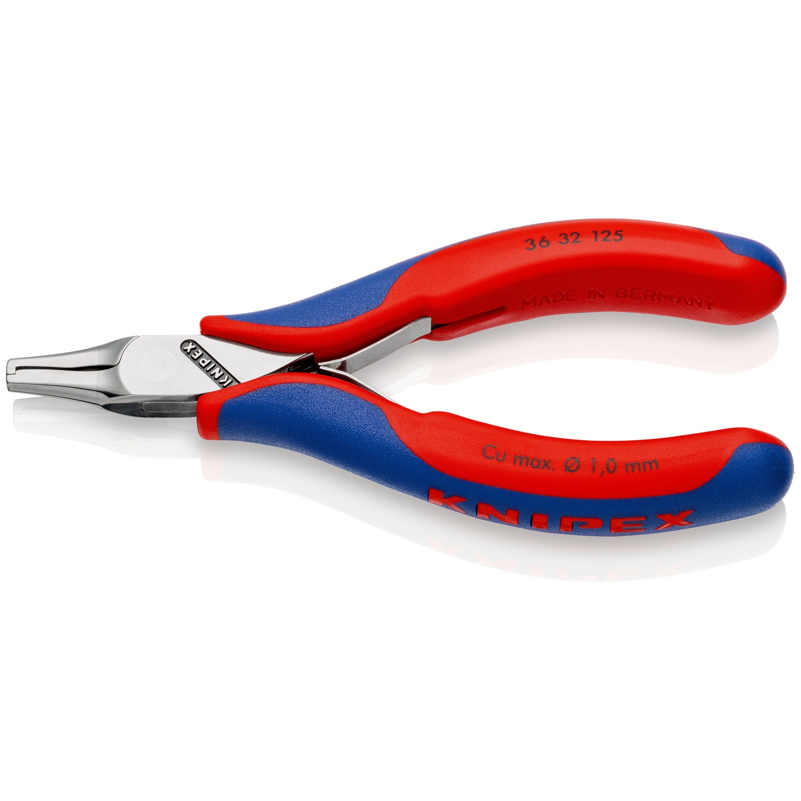 Pince de montage pour l'électronique 125mm Bi-matière Ecrase / coupe fixe 1,6mm KNIPEX - 3632125