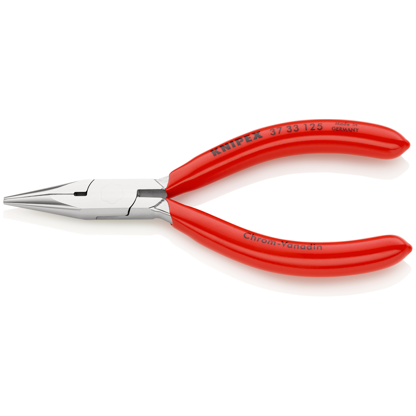 Pince de préhension de précision Becs demi-ronds - 125mm - Gainage PVC - Chromée KNIPEX - 3733125