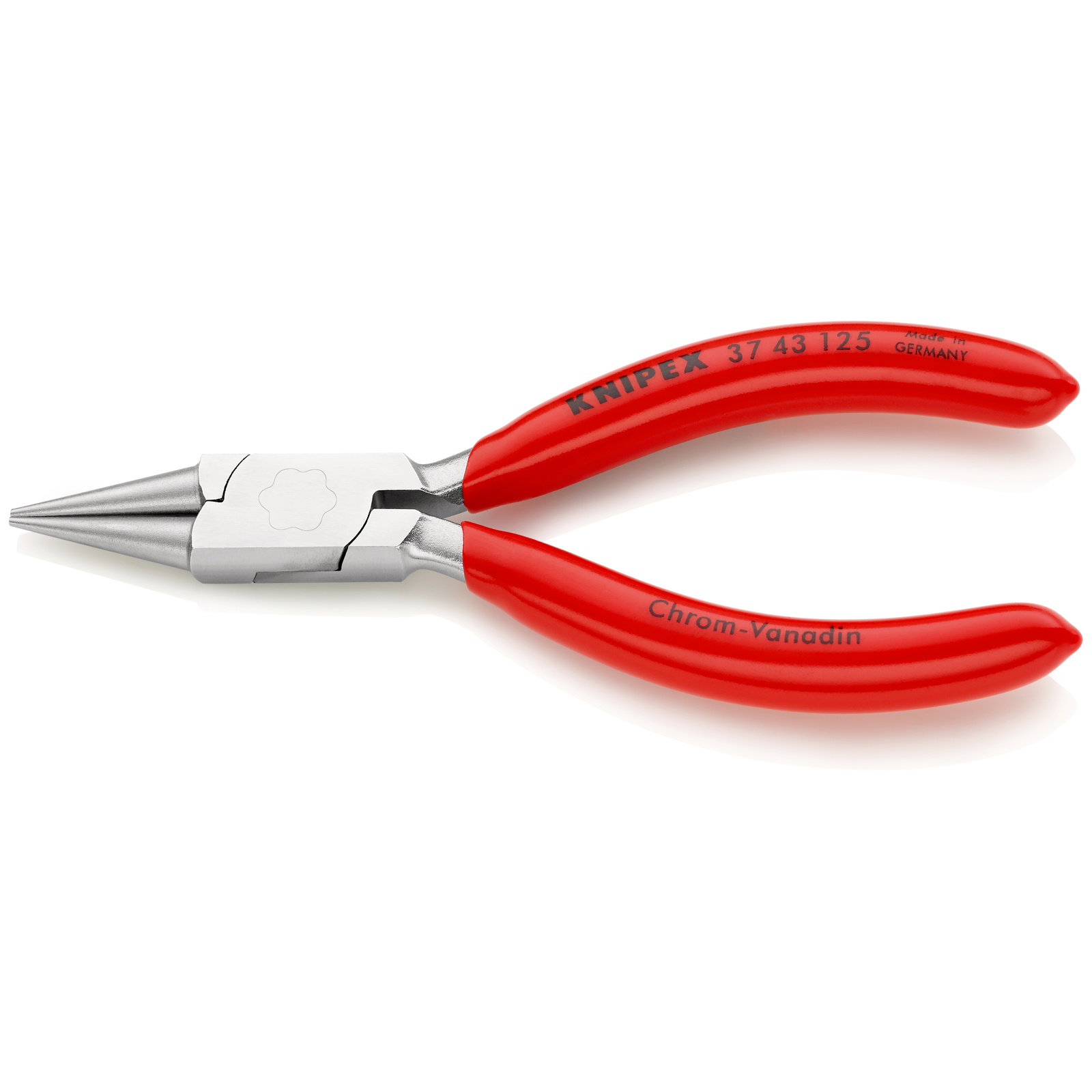 Pince de préhension de précision - Becs ronds - 125mm - Gainage PVC - Chromée KNIPEX - 3743125