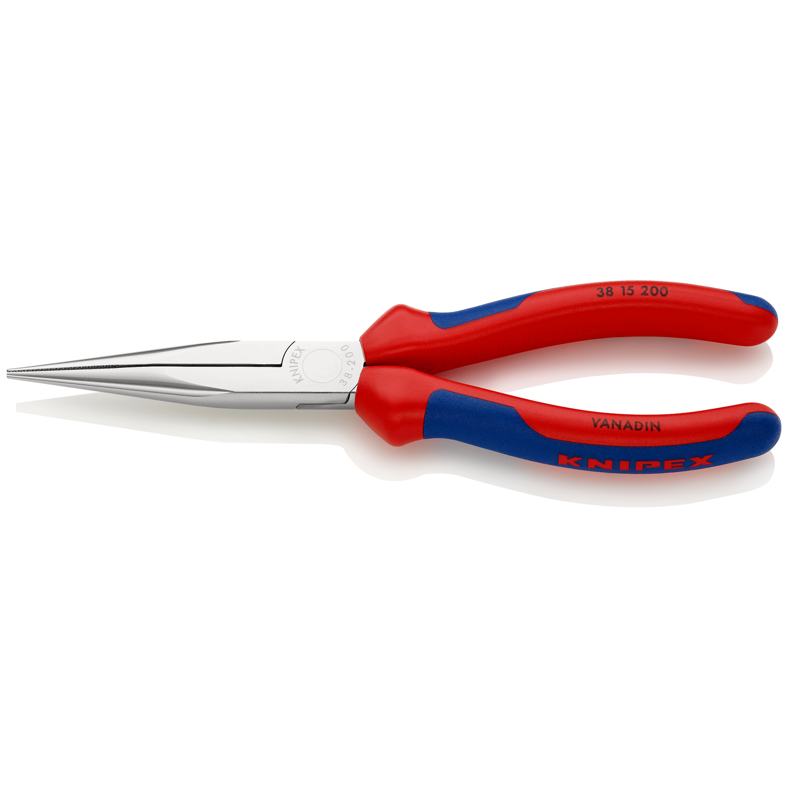 Pince de mécanicien 200mm - Becs demi-ronds striés - Gaines bi-matière - Chromée KNIPEX - 3815200