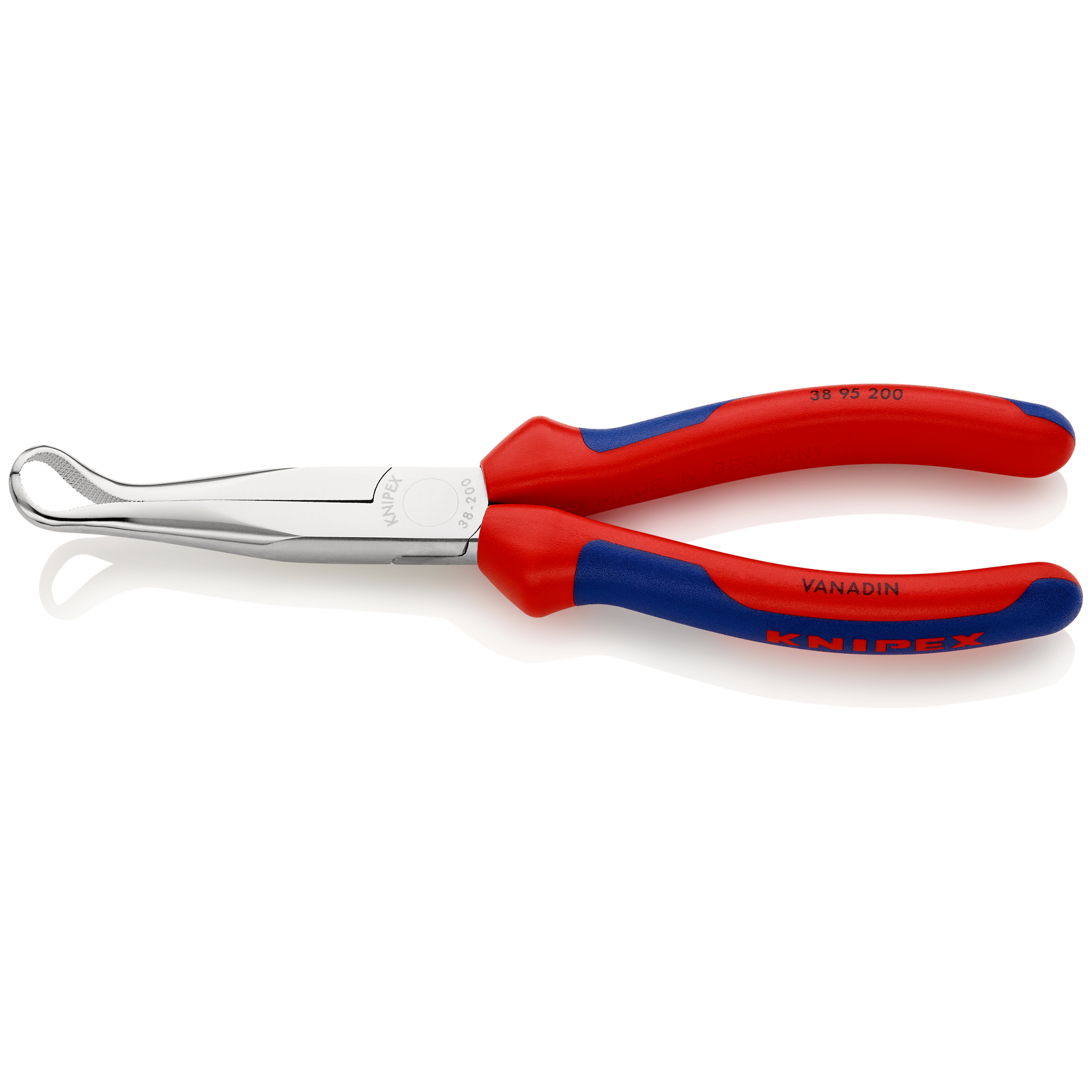 Pince de mécanicien pour cosses de bougies 200mm Coudée 45° Bi-matière Chromée KNIPEX - 3895200