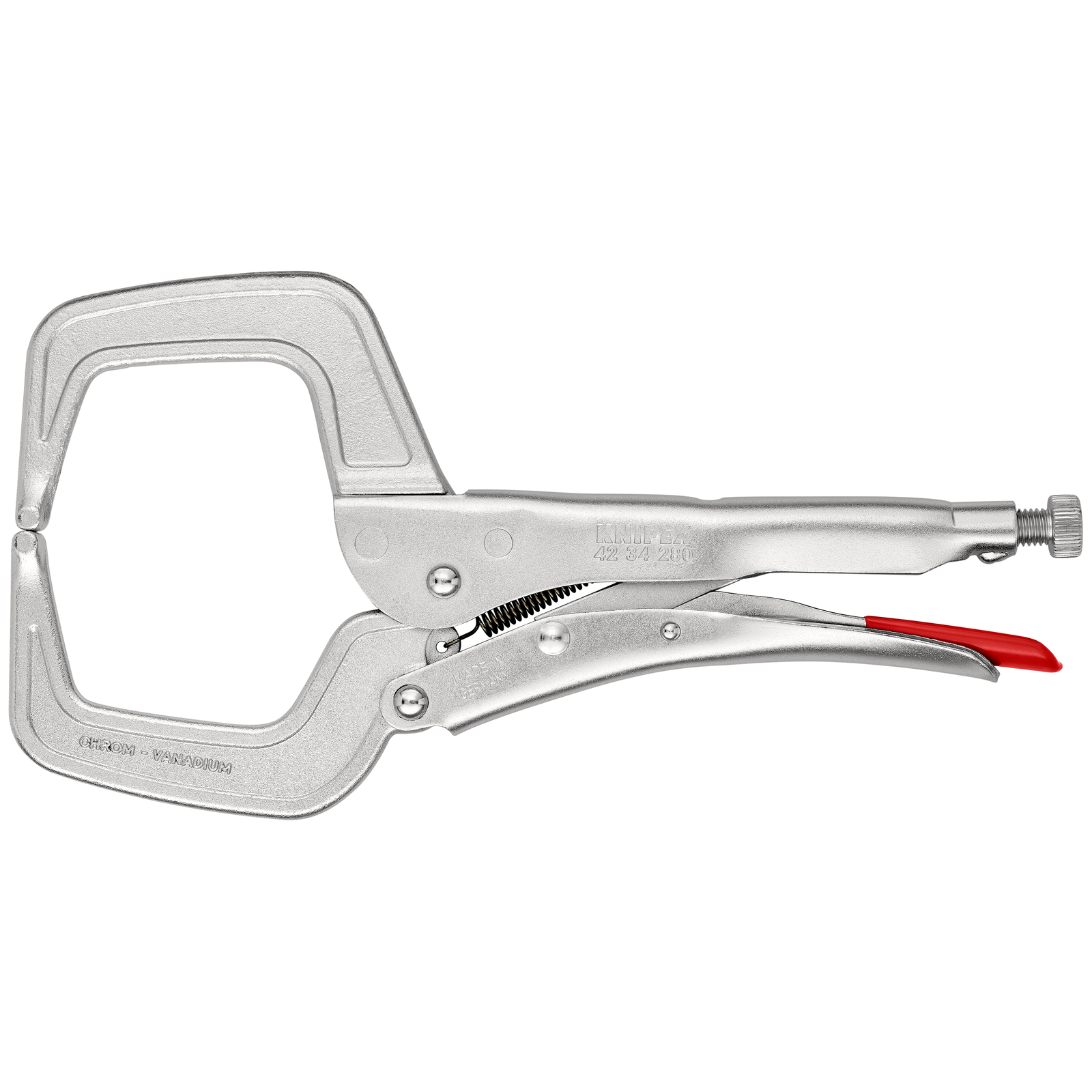 Pince-étau à souder 280mm - Bords hauts - Zinguée brillante - Section max. 90mm KNIPEX - 4234280