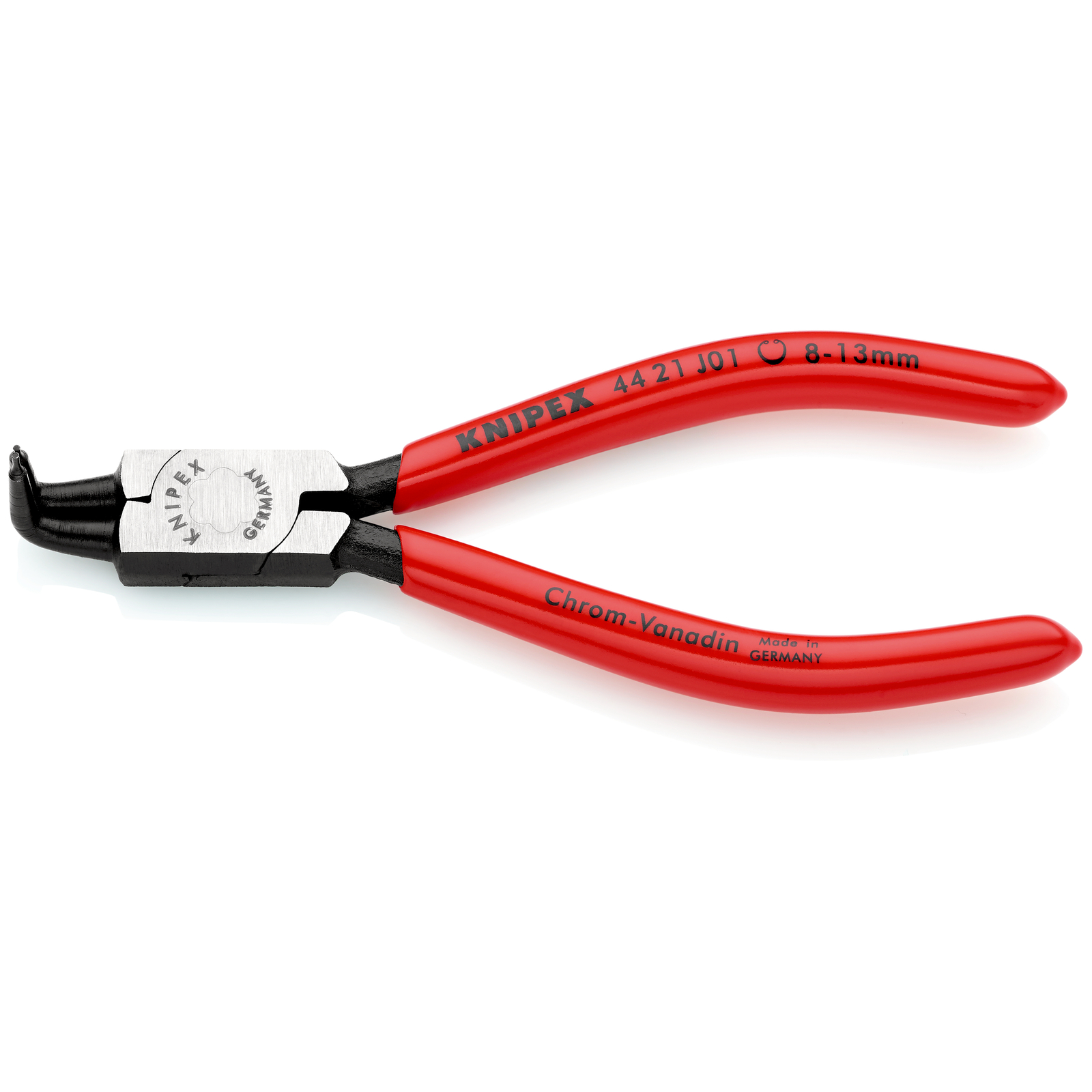 Pince pour circlips intérieurs Alésage 8 à 13mm - 130mm à 90° - Gainage PVC - SC KNIPEX - 4421J01SB