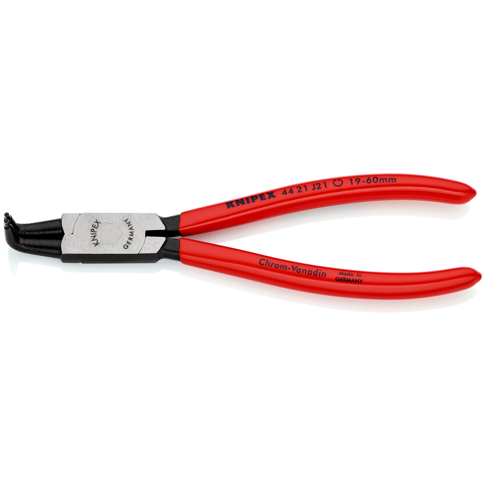 Pince pour circlips intérieurs Alésage 19 à 60mm - 170mm à 90° - Gainage PVC -SC KNIPEX - 4421J21SB